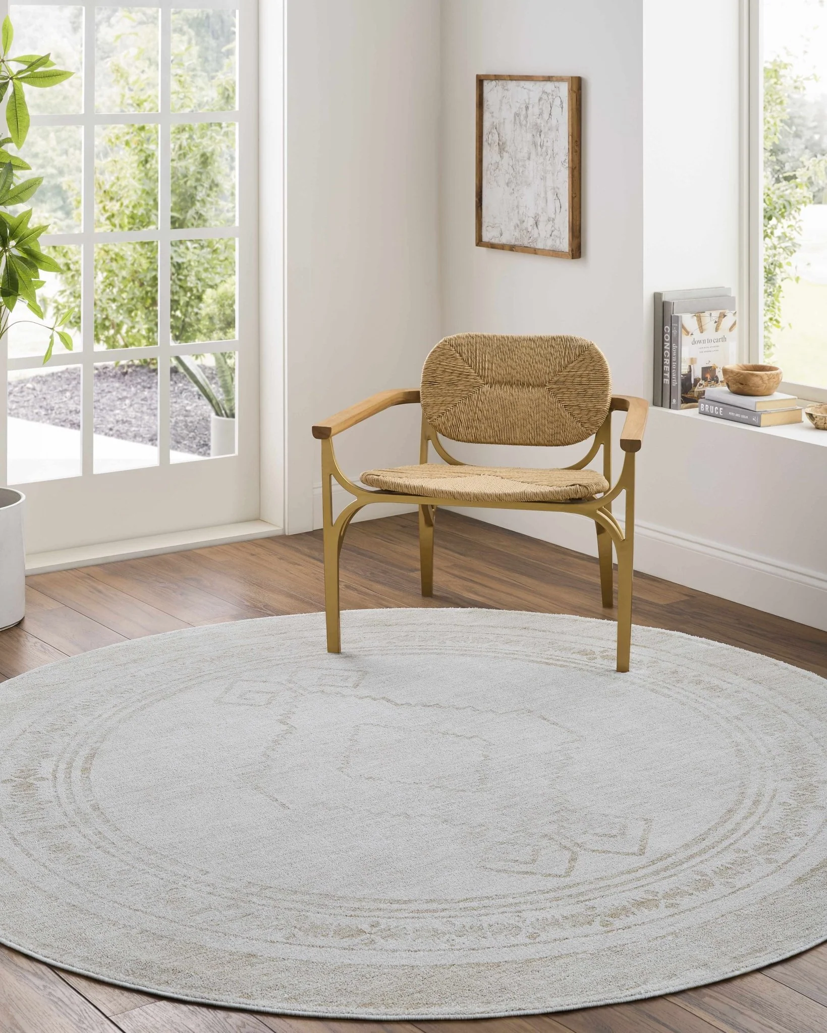 Transitional Bohemian Silver Machine Woven Rug - Image 7