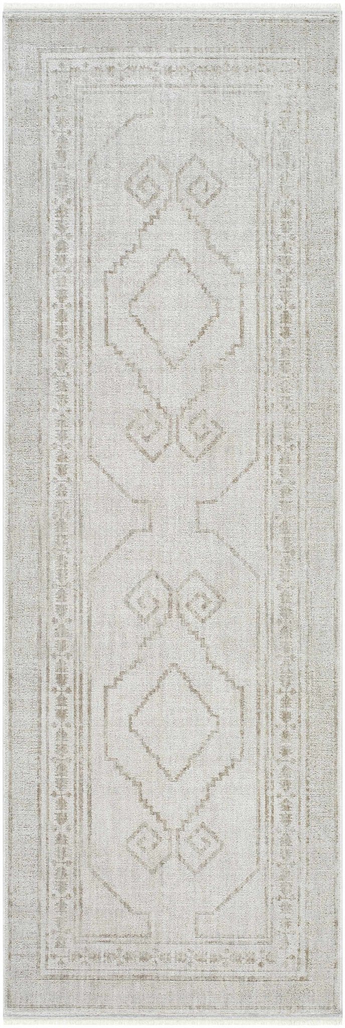 Transitional Bohemian Silver Machine Woven Rug - Image 8