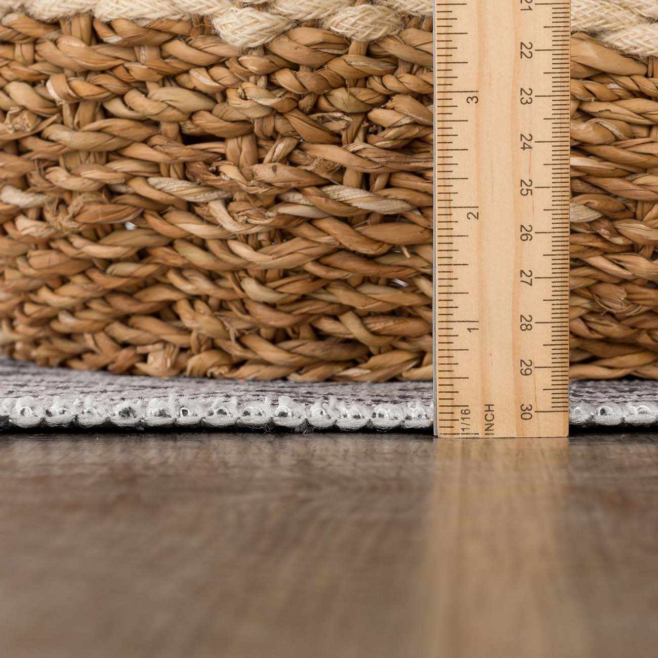 Transitional Design Ivory And Charcoal Washable Area Rug - Image 12