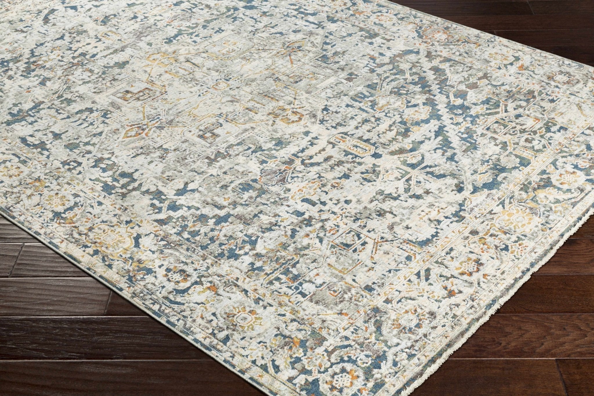 Transitional Design Ivory Machine Woven Rug - Image 4