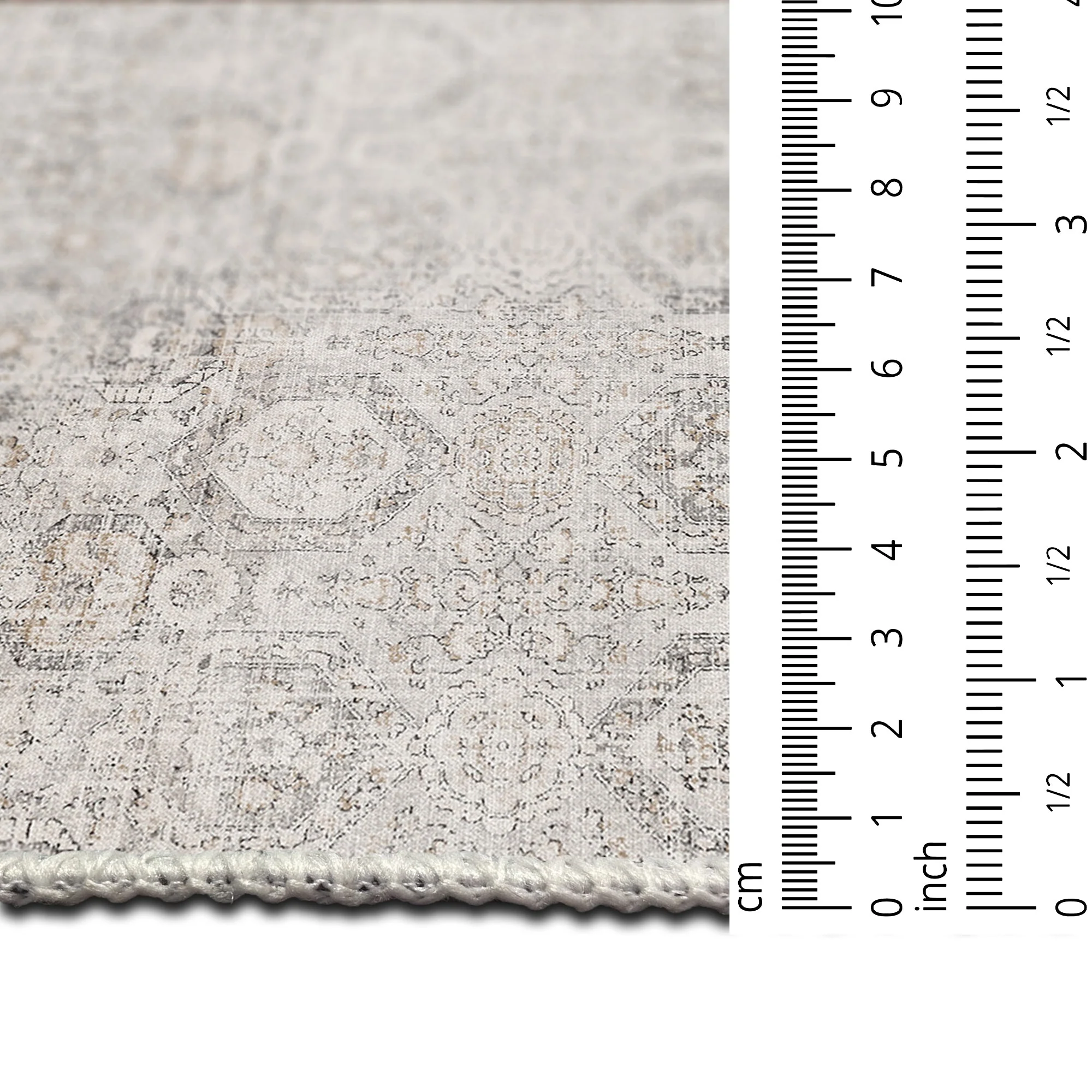 Transitional Style Ivory Machine Washable Cotton Rug - Image 8