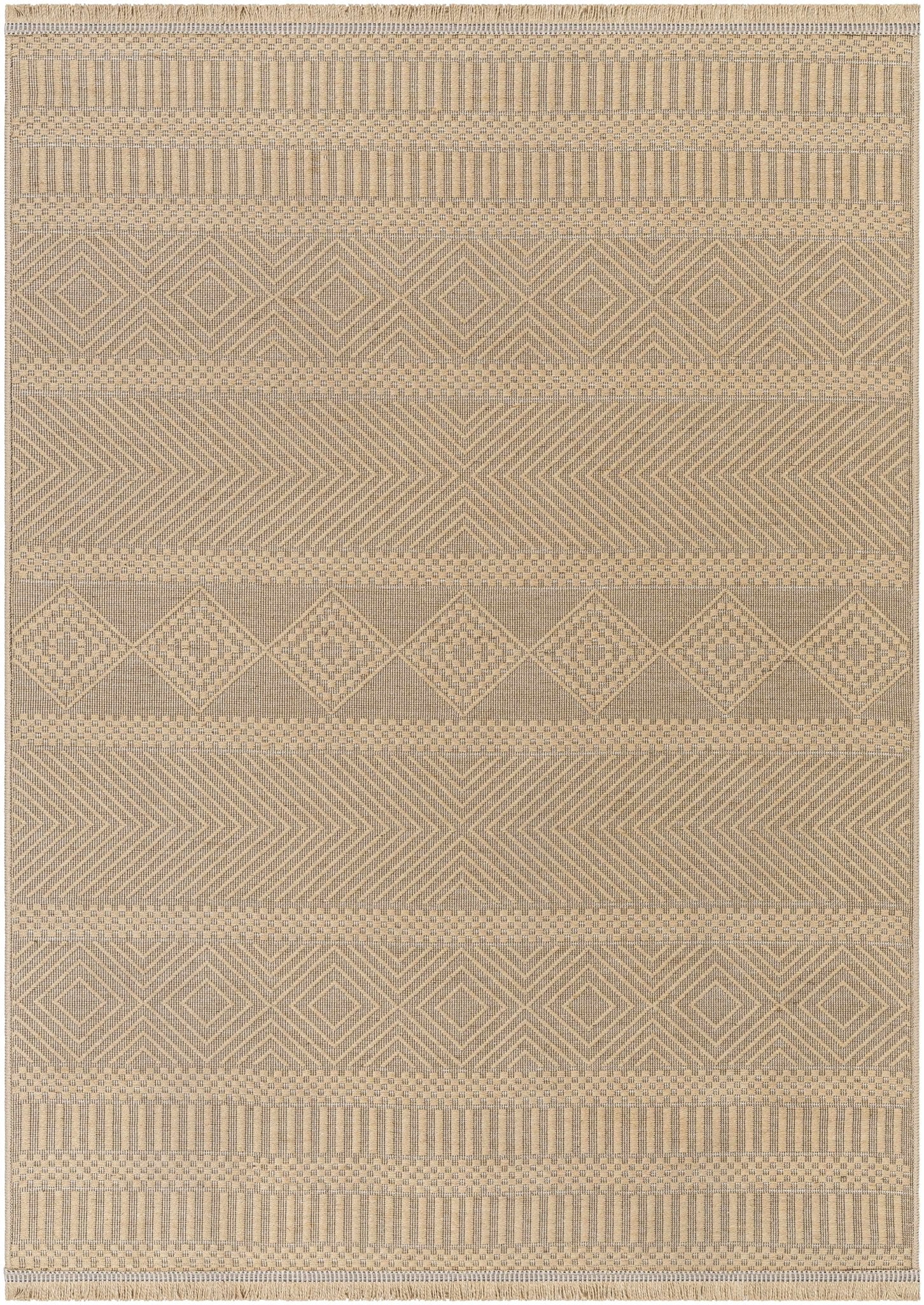 Transitional Style Tan Washable Jute Area Rug - Image 2