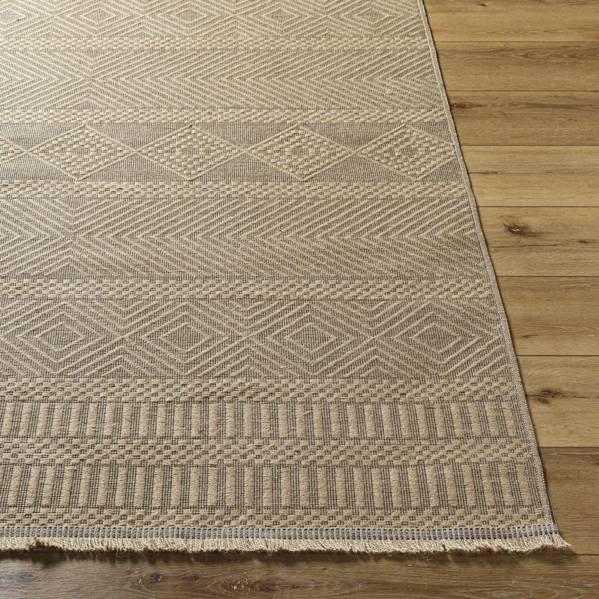 Transitional Style Tan Washable Jute Area Rug - Image 3