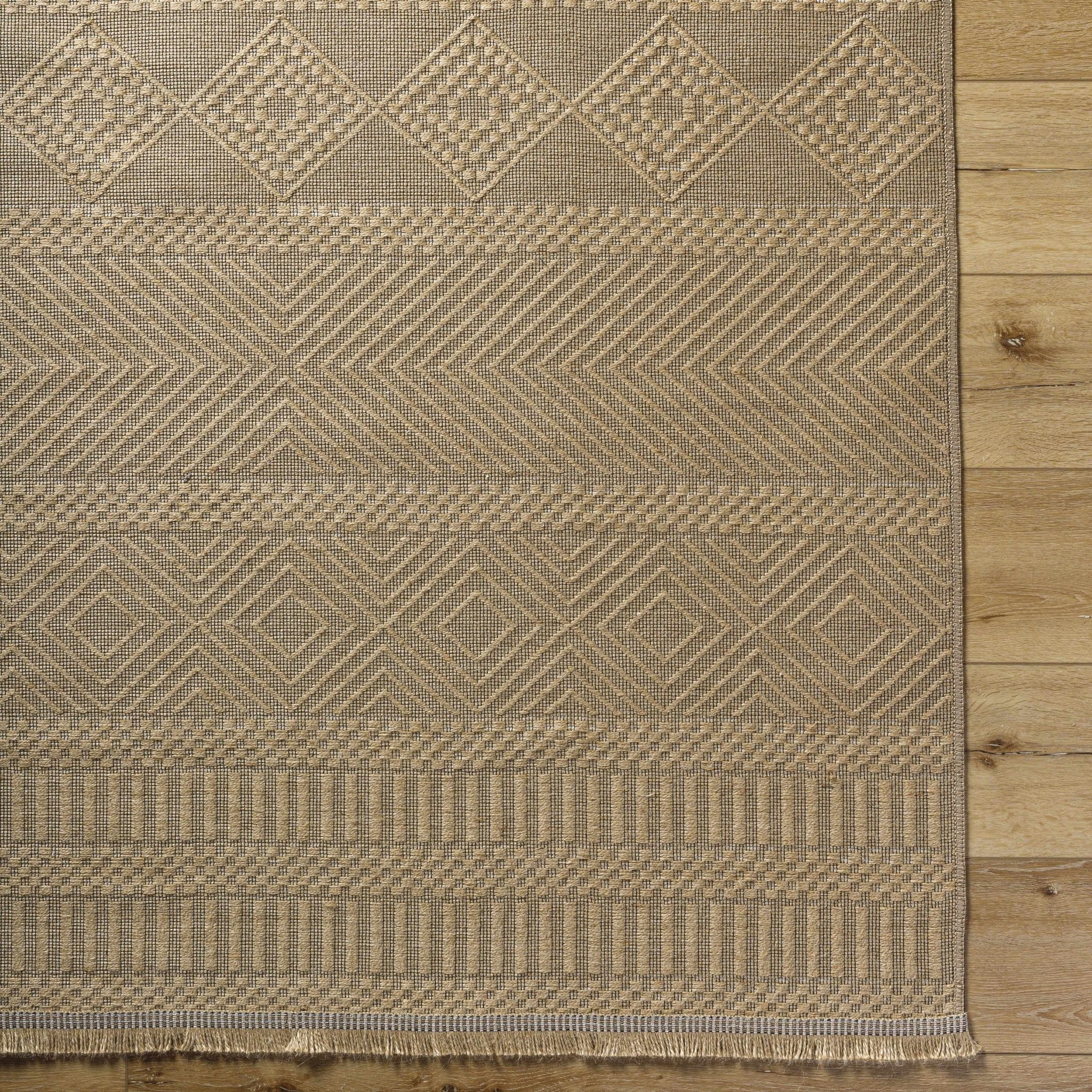 Transitional Style Tan Washable Jute Area Rug - Image 5