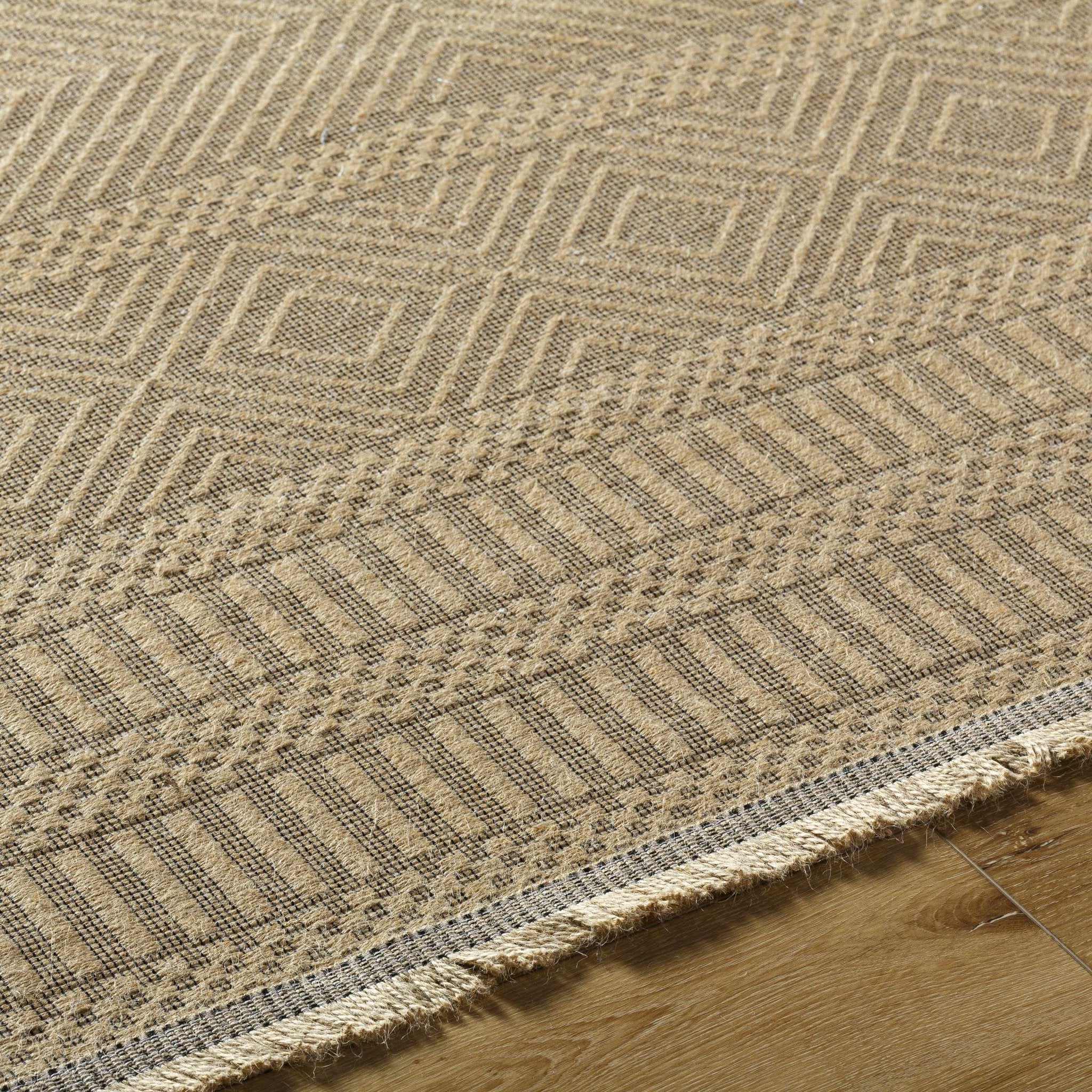 Transitional Style Tan Washable Jute Area Rug - Image 6
