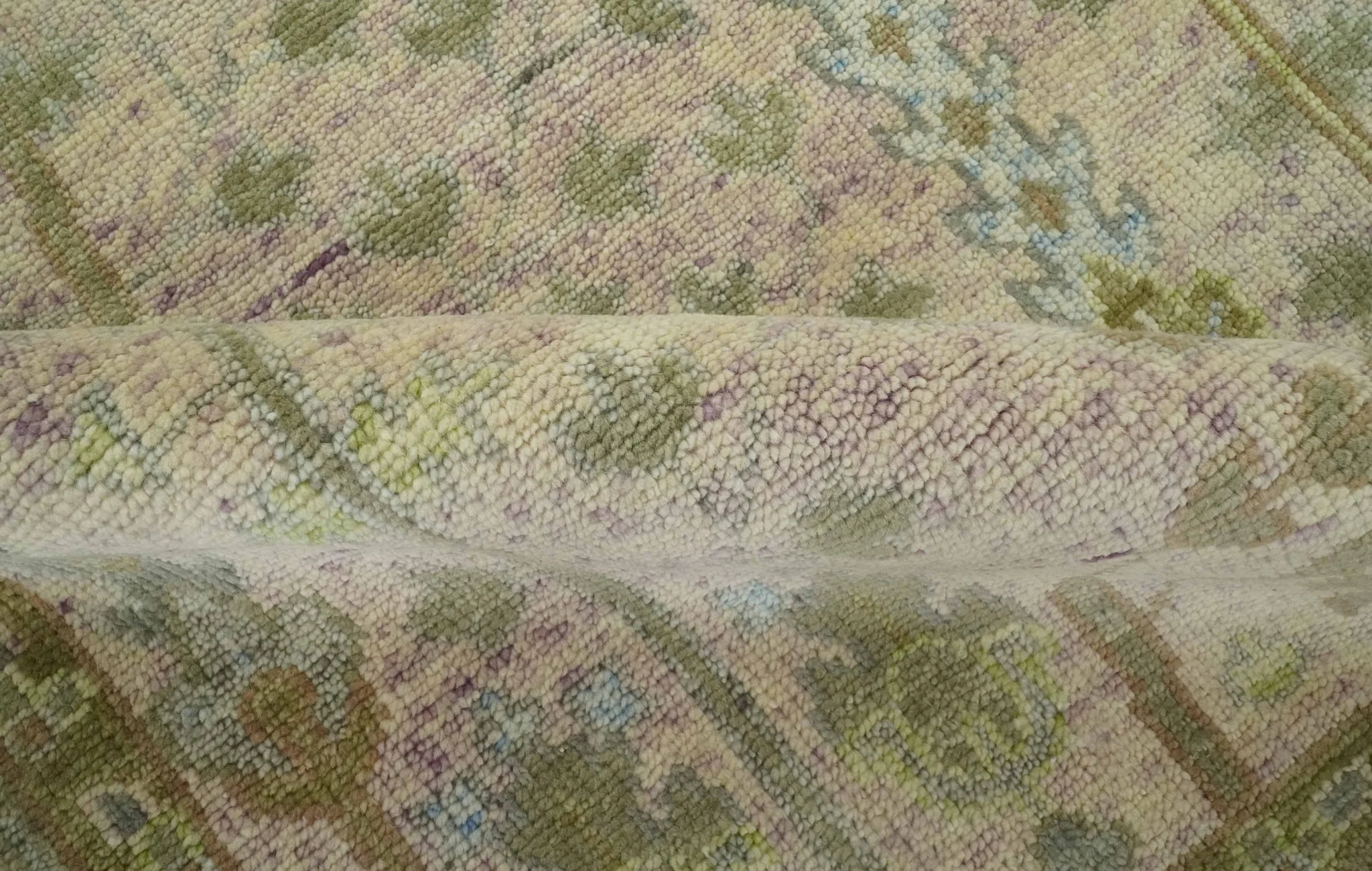 Tree of life Beige, Purple and Olive Hand Knotted Traditional Floral Custom Made wool rug - Image 6