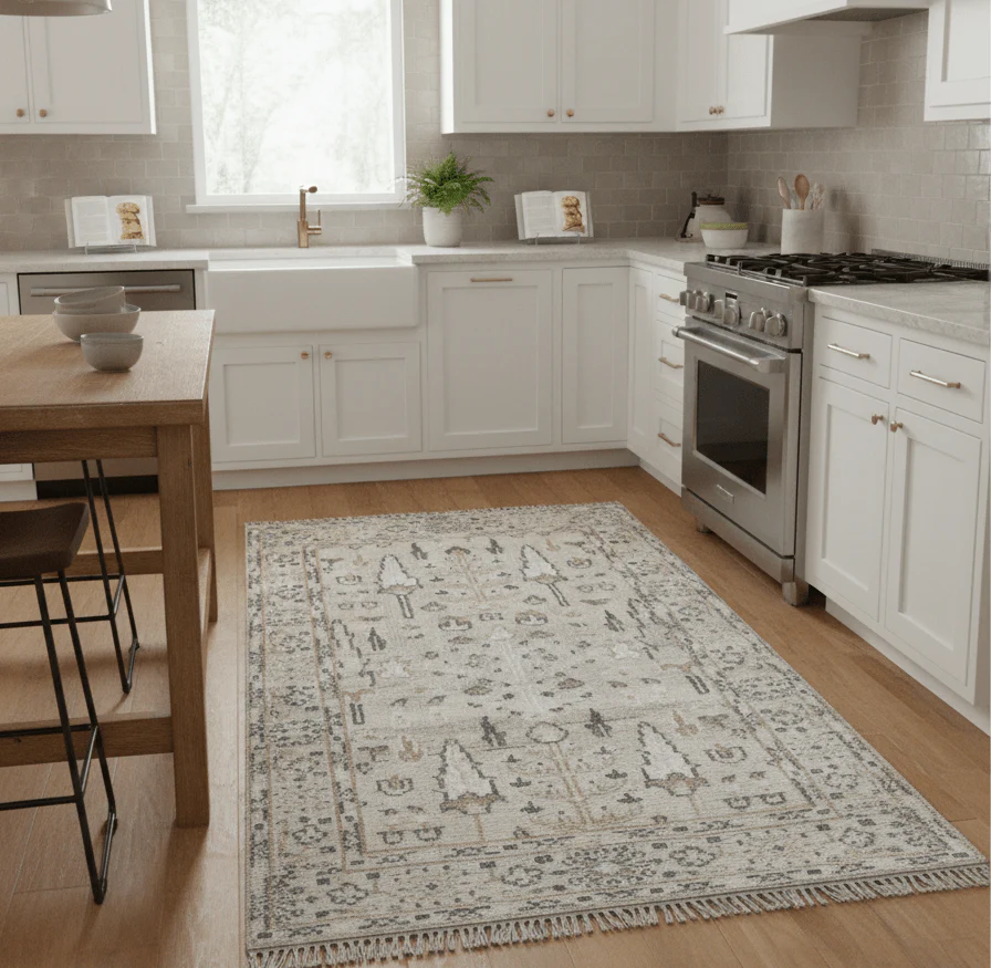 Tree of life Beige Traditional Style Hand knotted 4x6 Wool Area Rug - Image 2