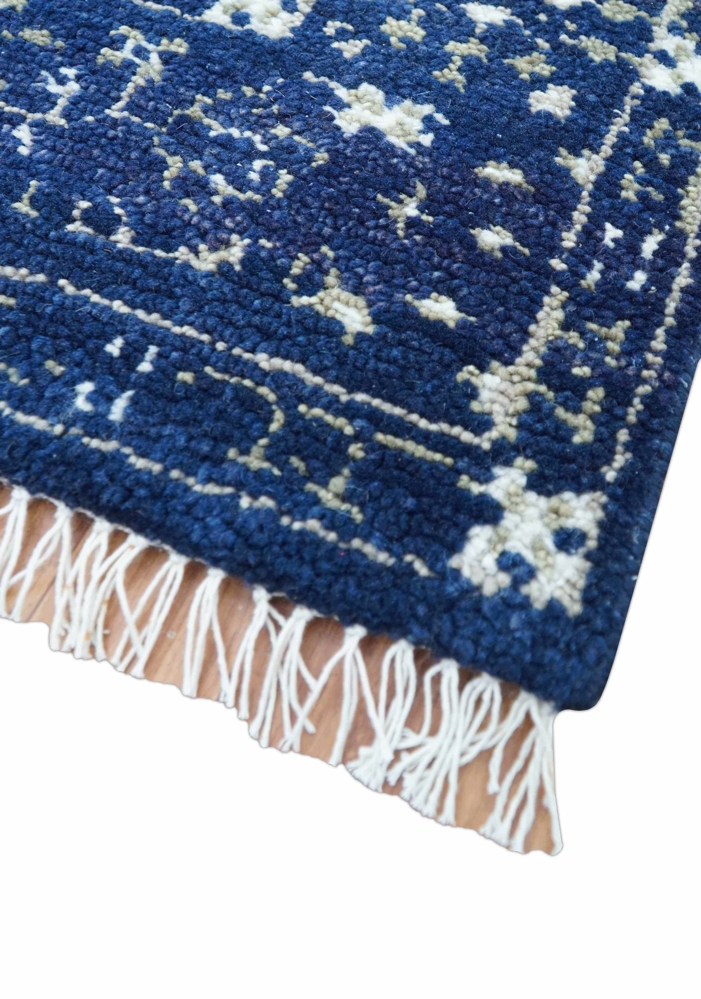Tree of life Blue Traditional Style Hand knotted 5x8 Wool Area Rug - Image 8