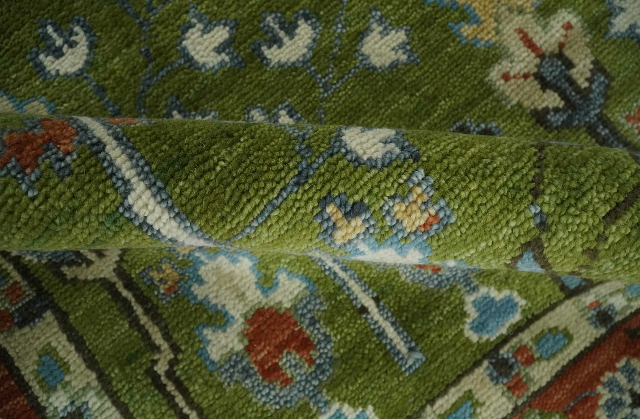 Tree of life Green and Rust Traditional Hand knotted 8x10 wool Area Rug - Image 7
