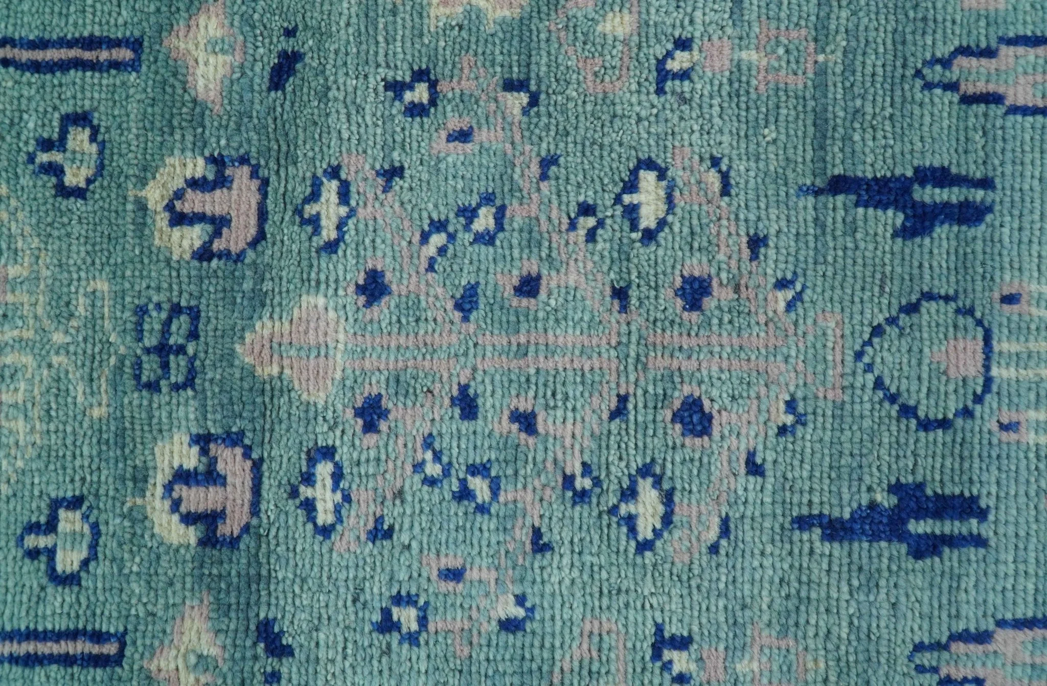 Tree of life Teal And Blue Hand knotted 4x6 Wool Area Rug - Image 6