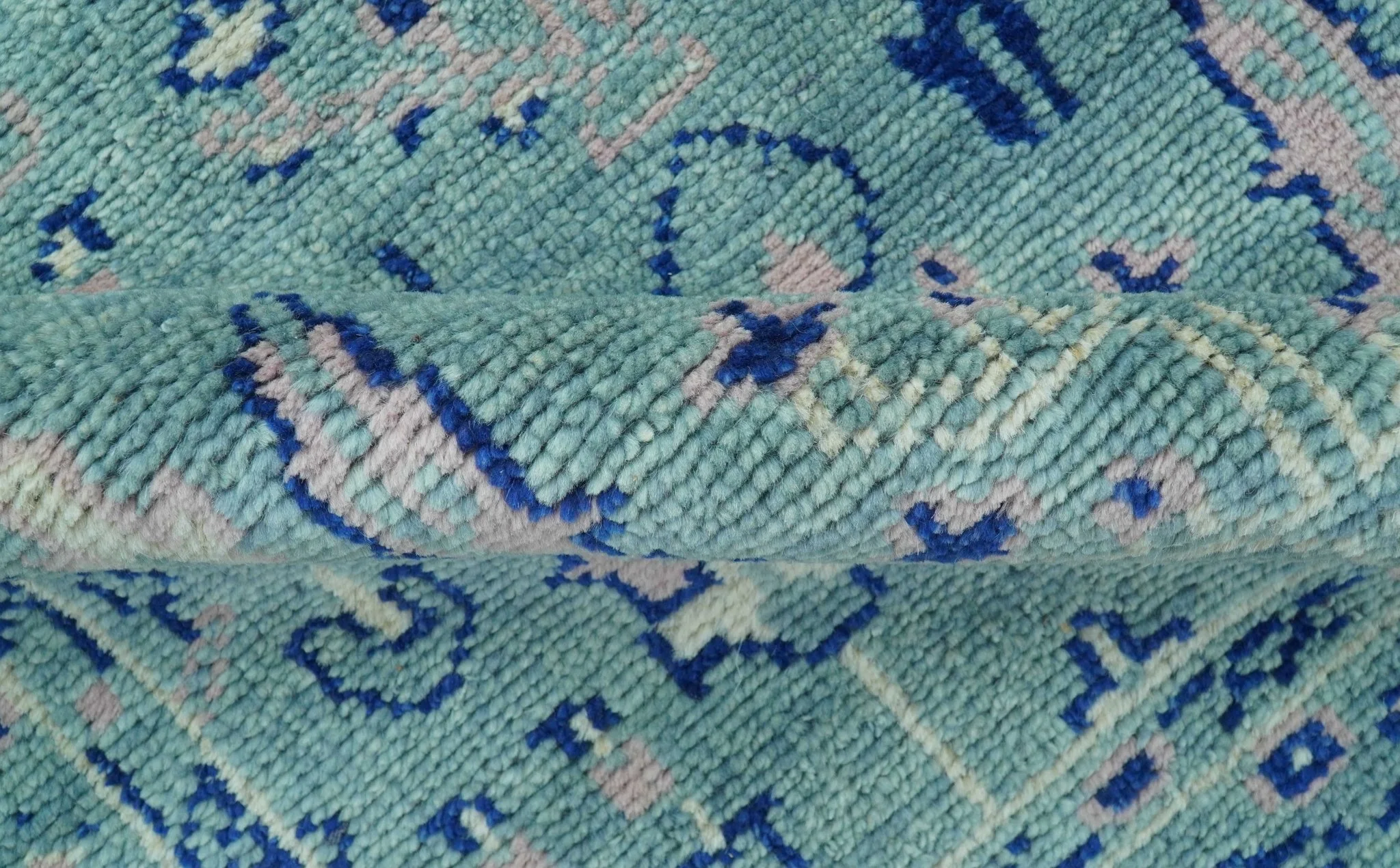 Tree of life Teal And Blue Hand knotted 4x6 Wool Area Rug - Image 7