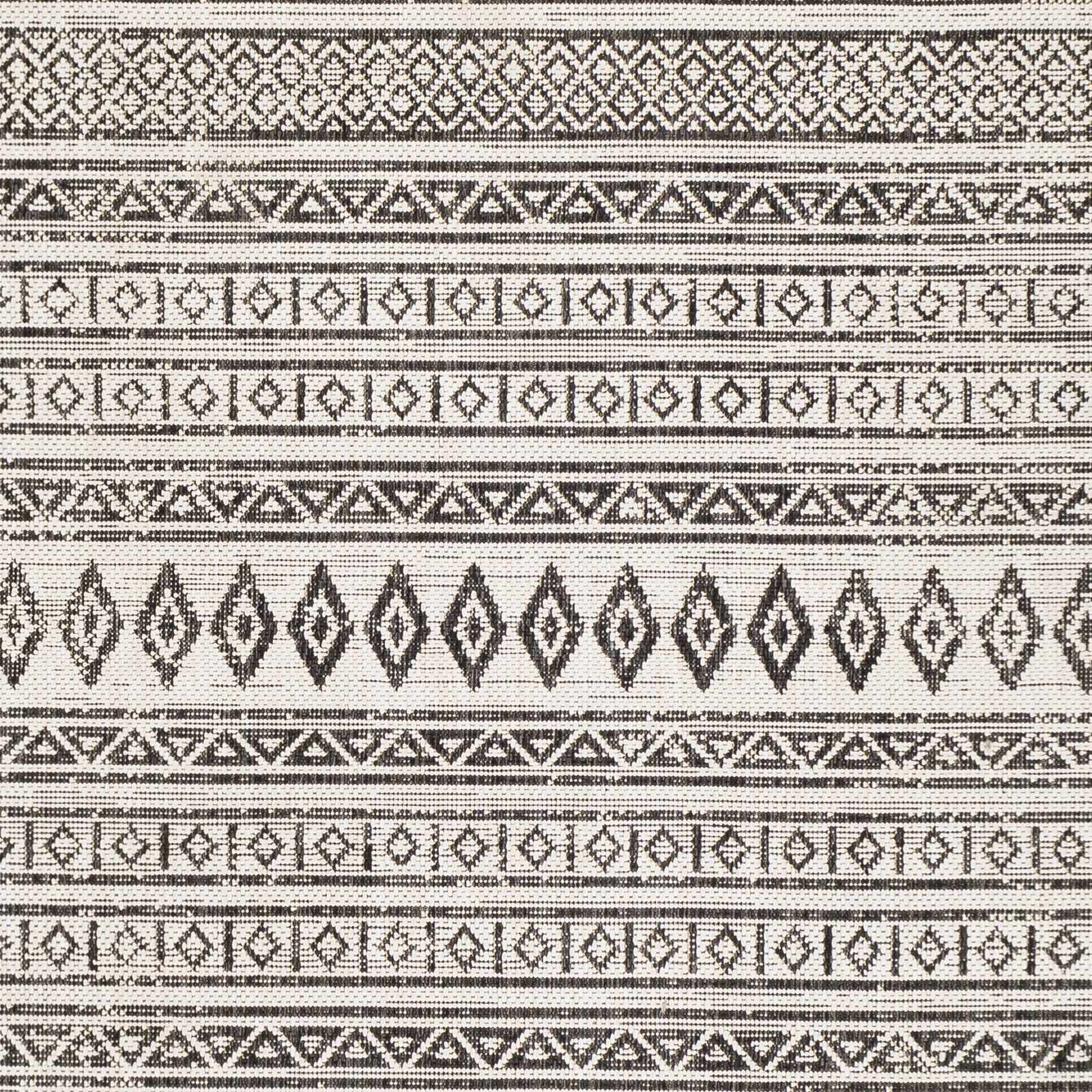 Contemporary Trellis Tribal Look Ivory And Charcoal Area Rug - Image 7