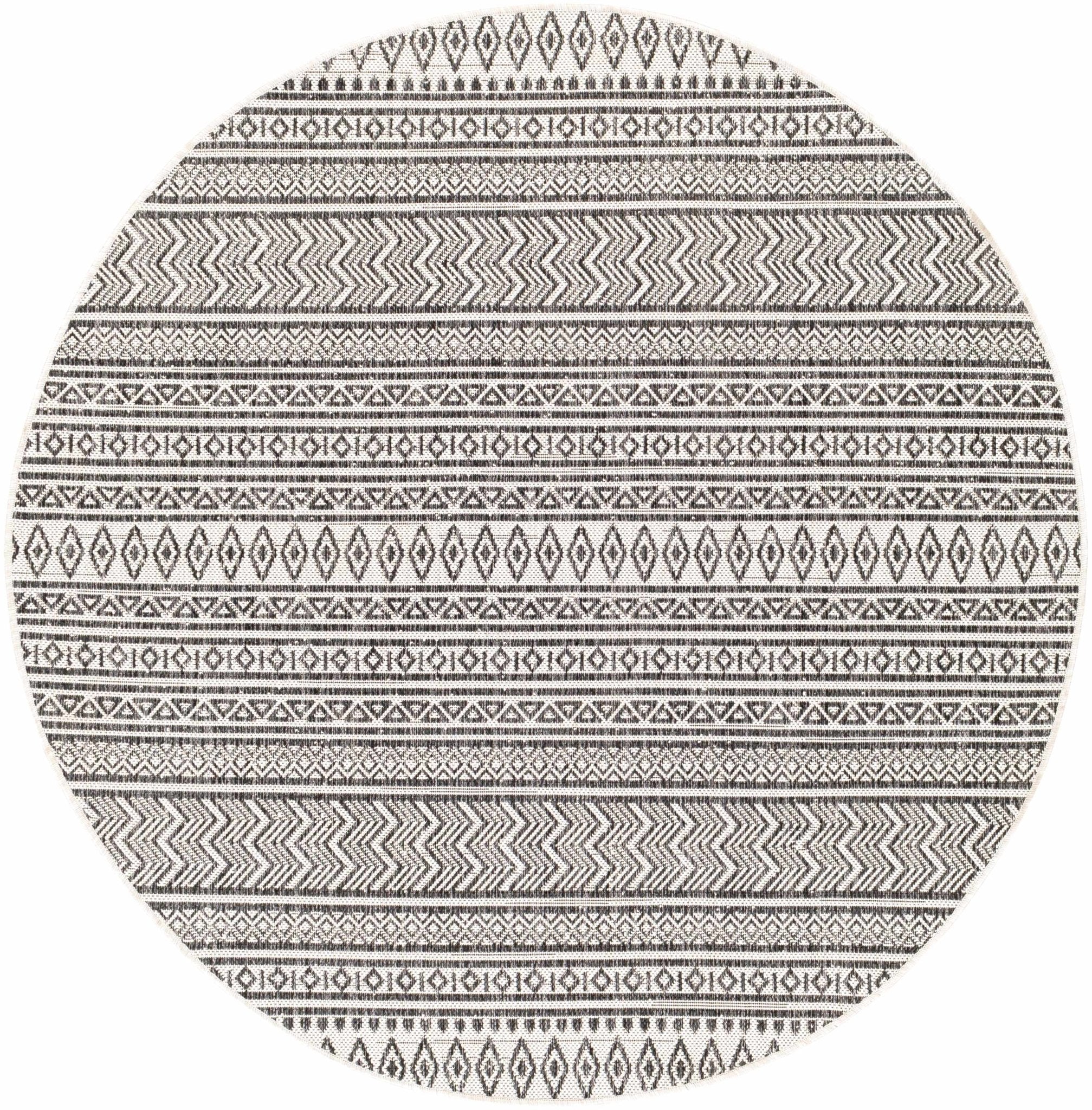 Contemporary Trellis Tribal Look Ivory And Charcoal Area Rug - Image 8