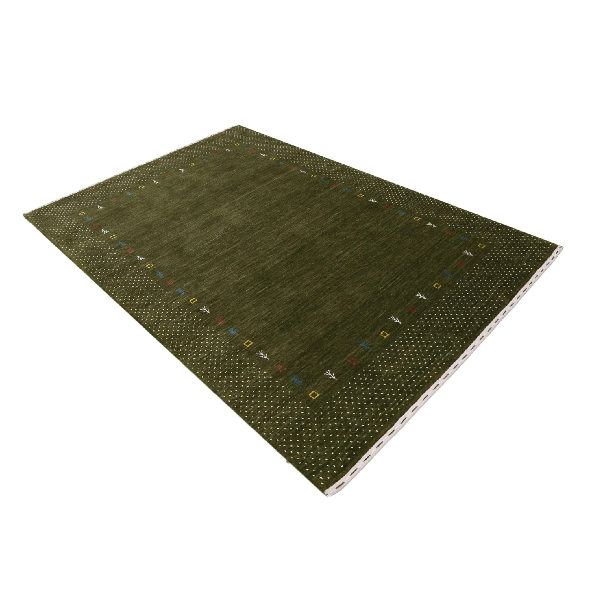 Tribal Border Design Hand Loomed Wool Area Rug - Image 13