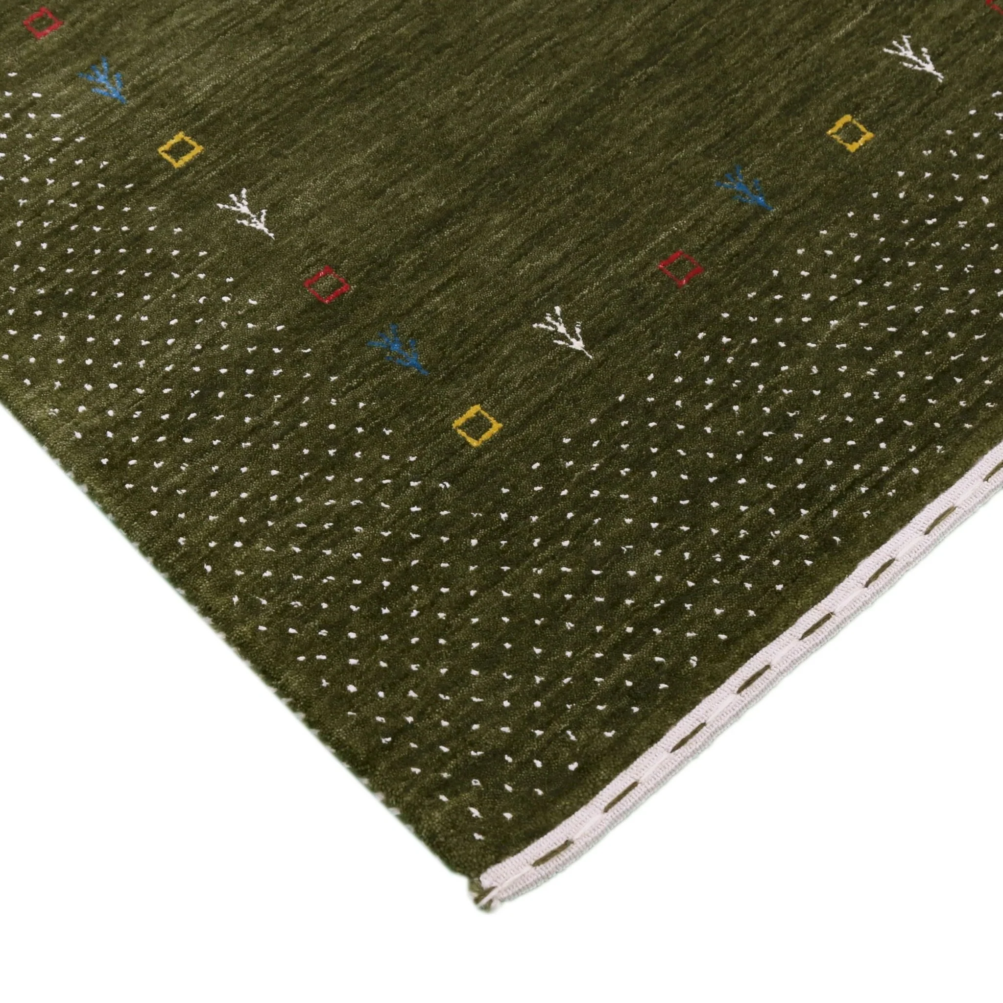 Tribal Border Design Hand Loomed Wool Area Rug - Image 4