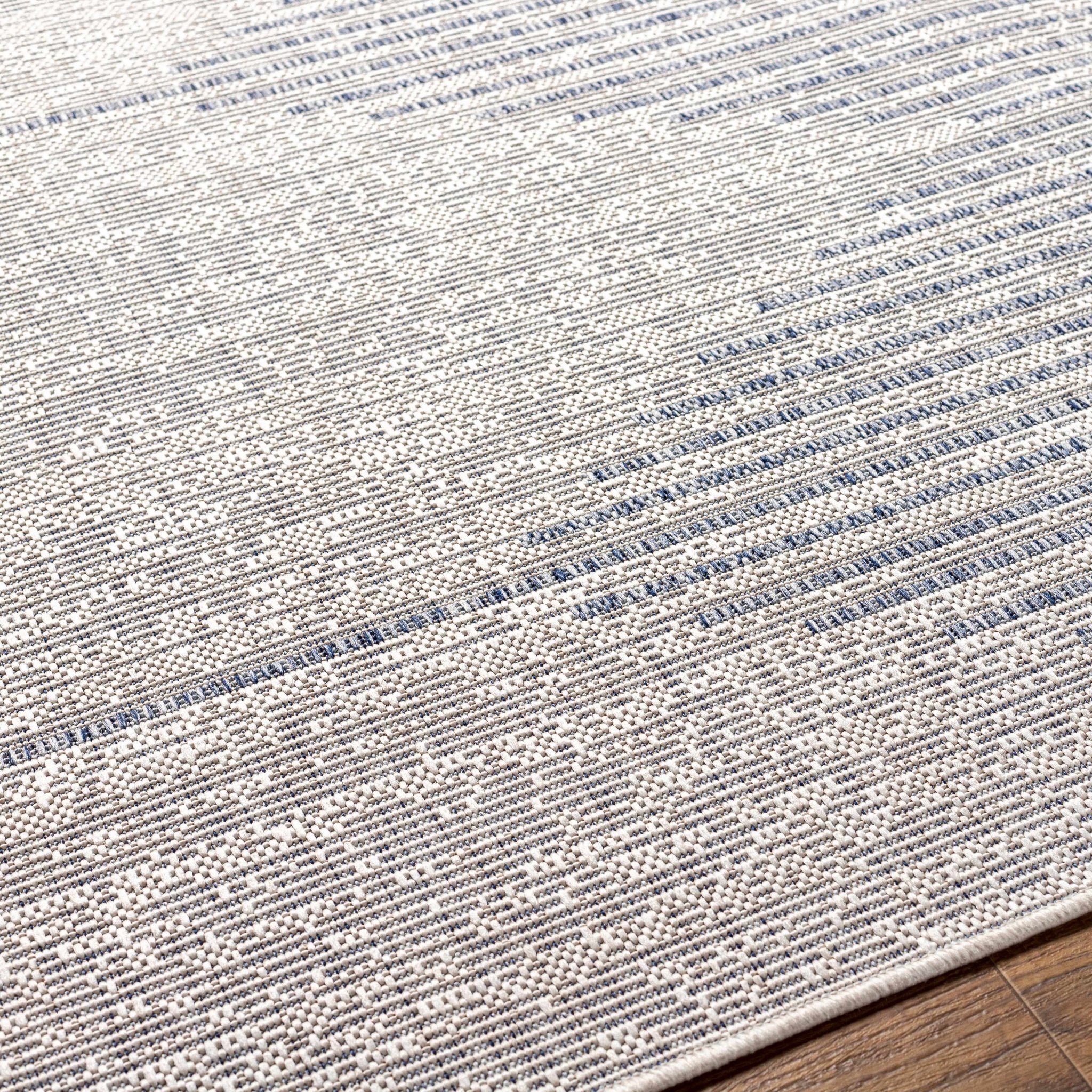 Contemporary Tribal Design  Blue and Beige Multi Size Area Rug - Image 6