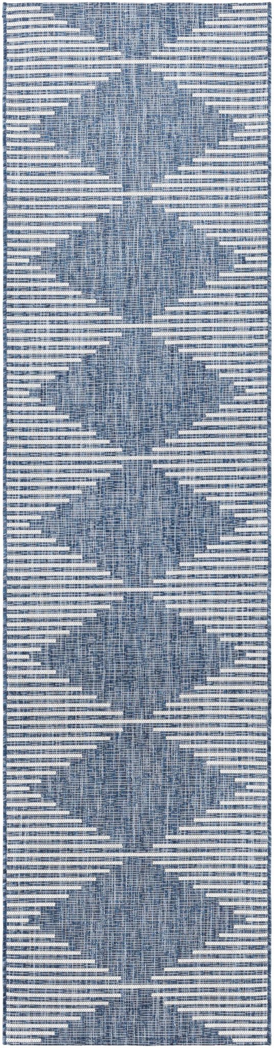 Contemporary Tribal Design Blue, Off white and Ivory Multi size Area Rug - Image 12