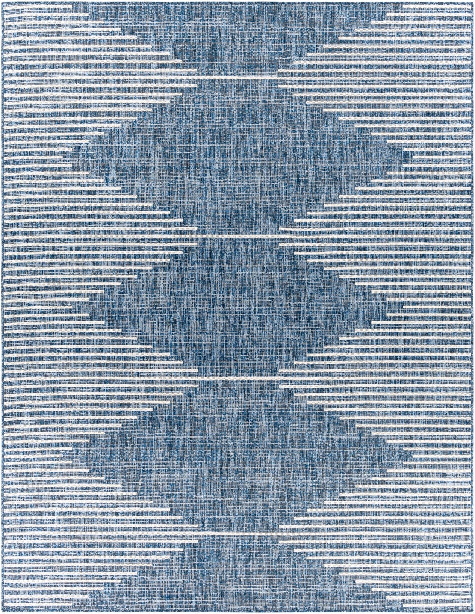 Contemporary Tribal Design Blue, Off white and Ivory Multi size Area Rug - Image 14