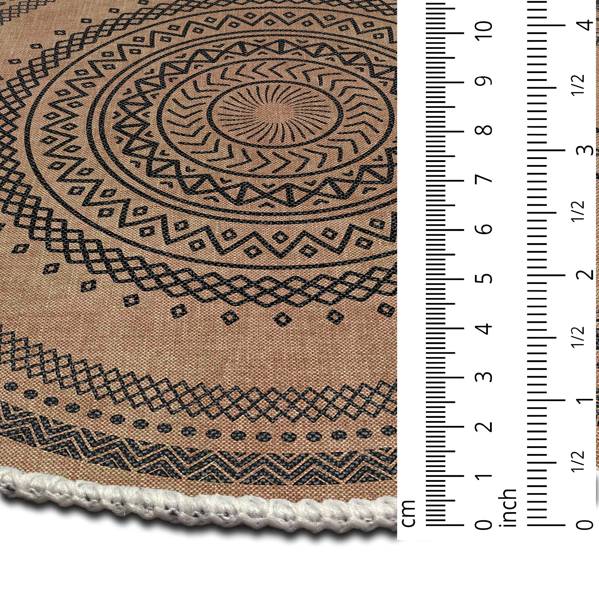 Tribal Design Brown Machine Washable Cotton Area Rug - Image 8