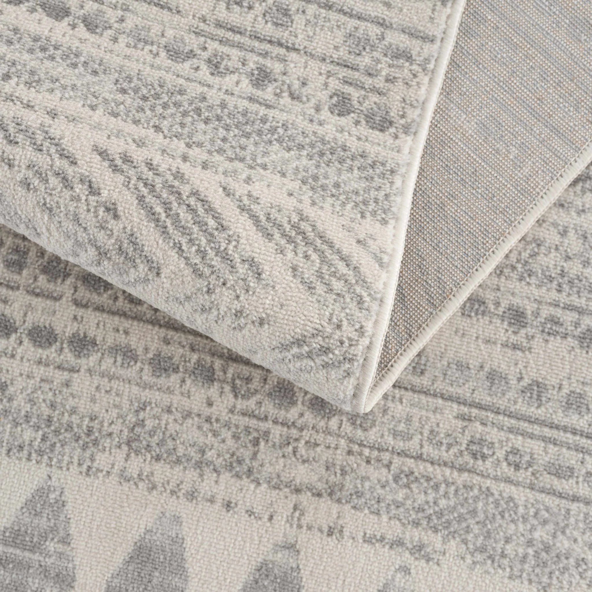 Tribal Look Beige and Charcoal Traditional Geometrical Design Rug - Image 10
