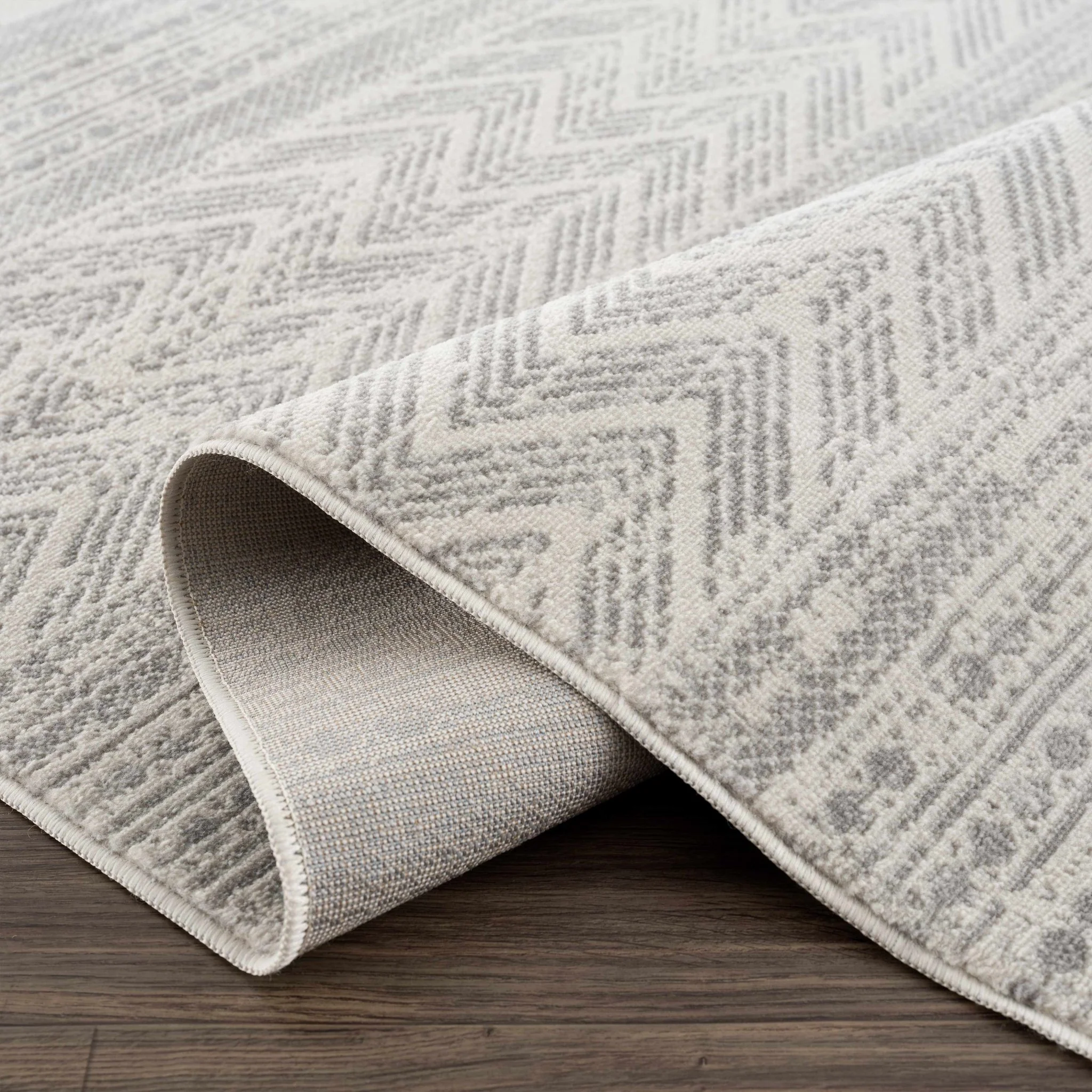 Tribal Look Beige and Charcoal Traditional Geometrical Design Rug - Image 11