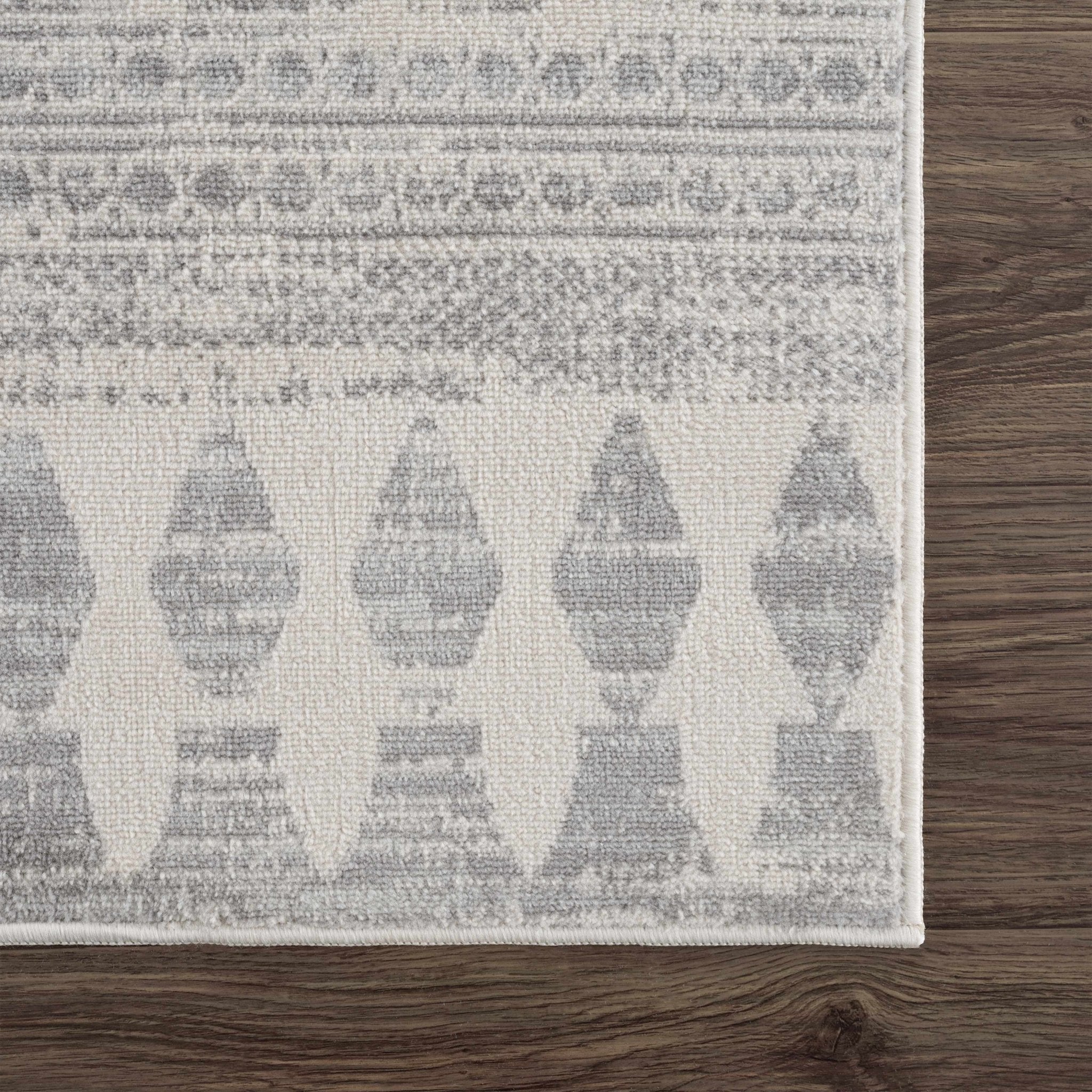 Tribal Look Beige and Charcoal Traditional Geometrical Design Rug - Image 12