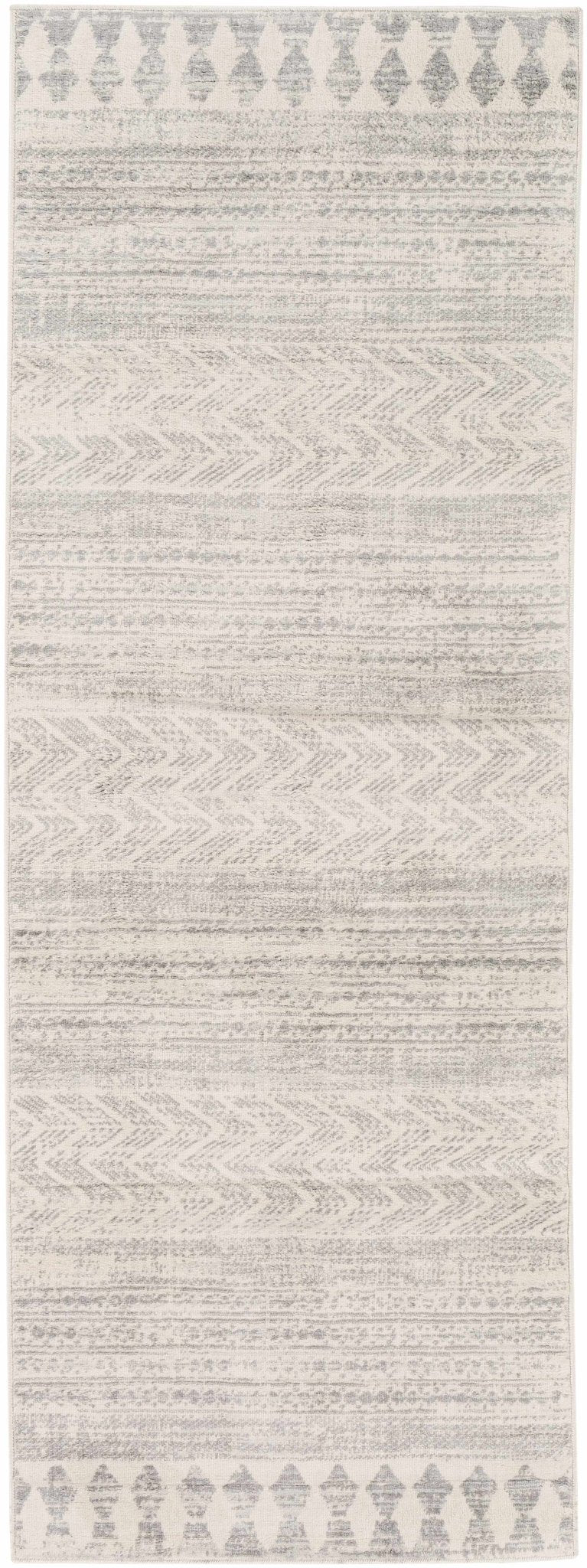 Tribal Look Beige and Charcoal Traditional Geometrical Design Rug - Image 5