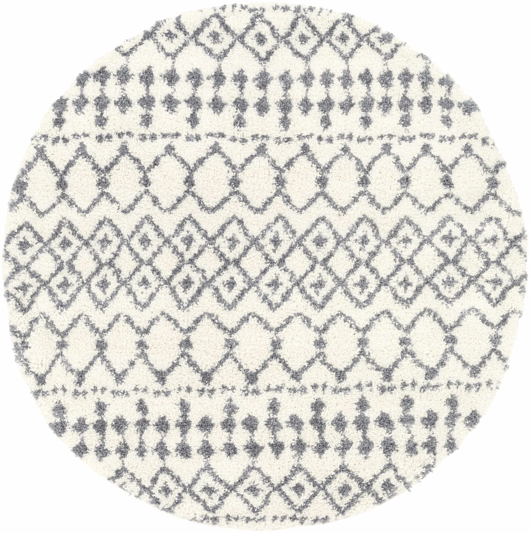 Ivory and Charcoal Geometrical Design Plush Pile Multi Size area rug - Image 5