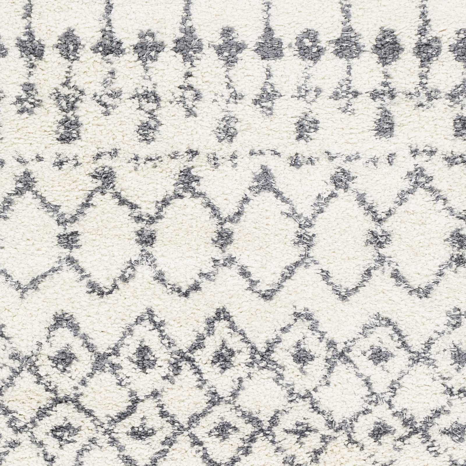 Ivory and Charcoal Geometrical Design Plush Pile Multi Size area rug - Image 6