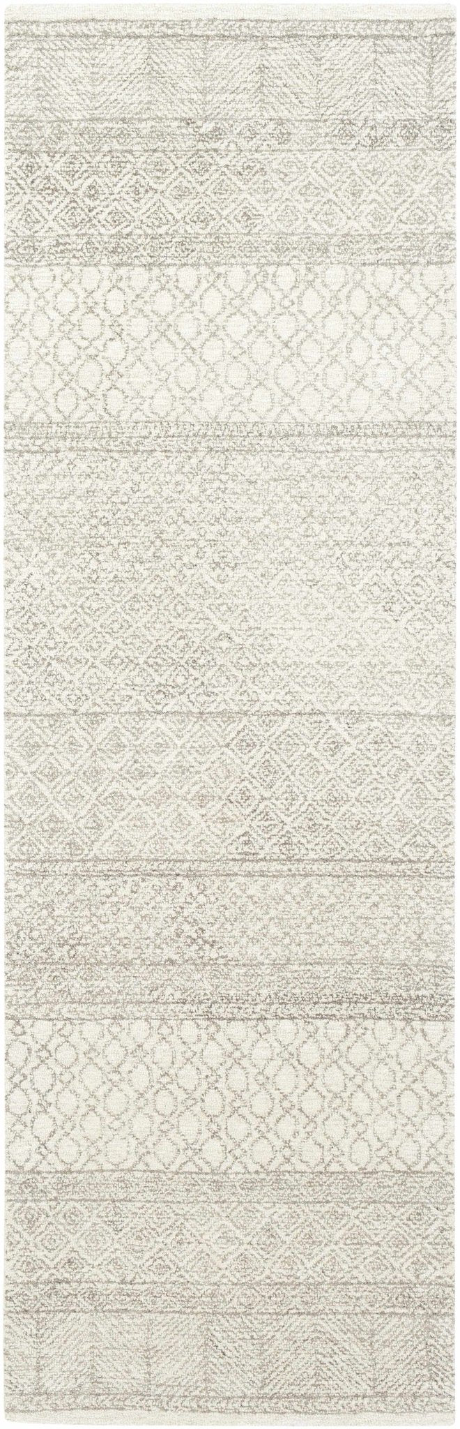Tribal Look Ivory and Brown Geometrical Hand Tufted Wool Area Rug - Image 10