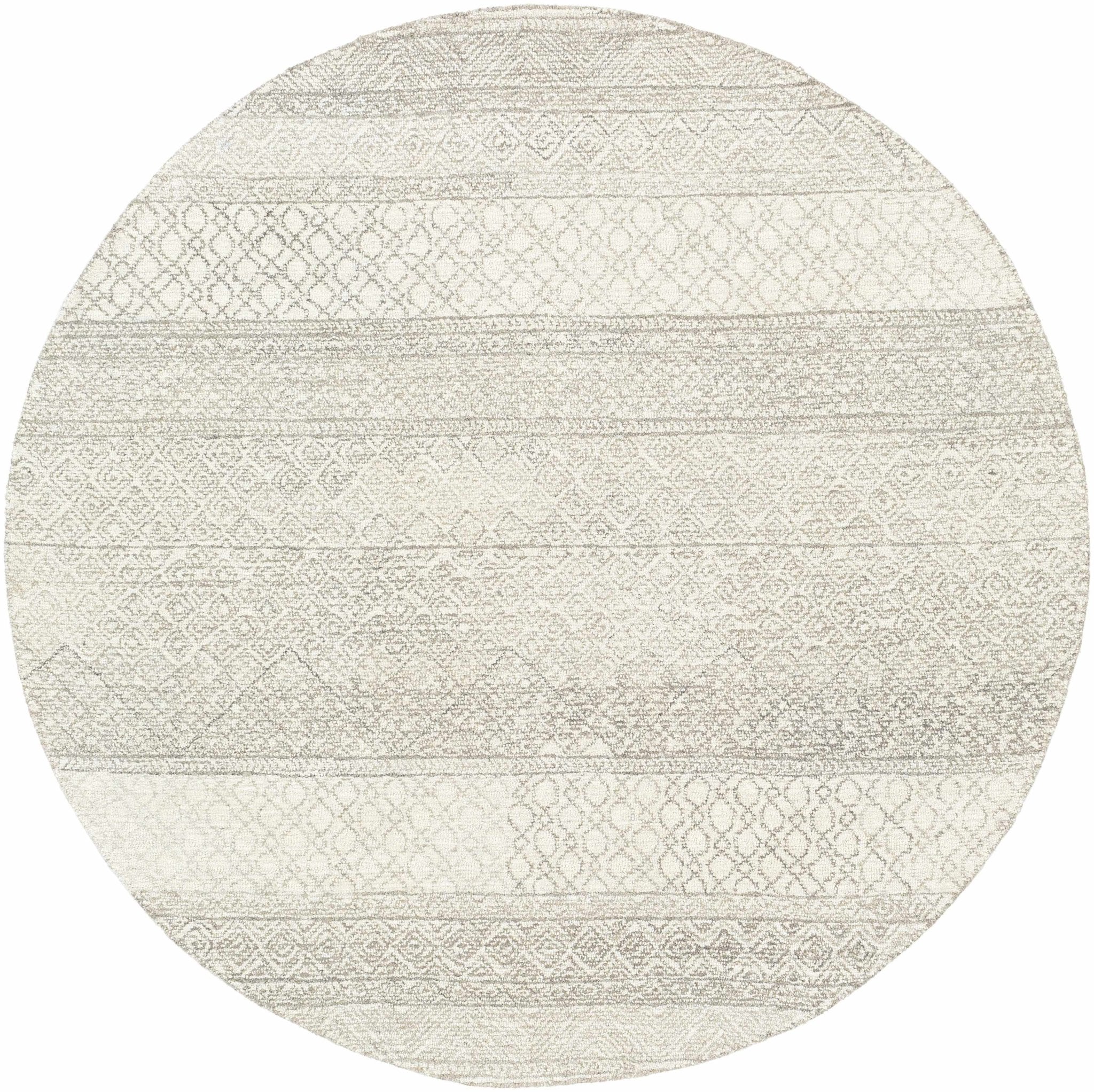 Tribal Look Ivory and Brown Geometrical Hand Tufted Wool Area Rug - Image 11