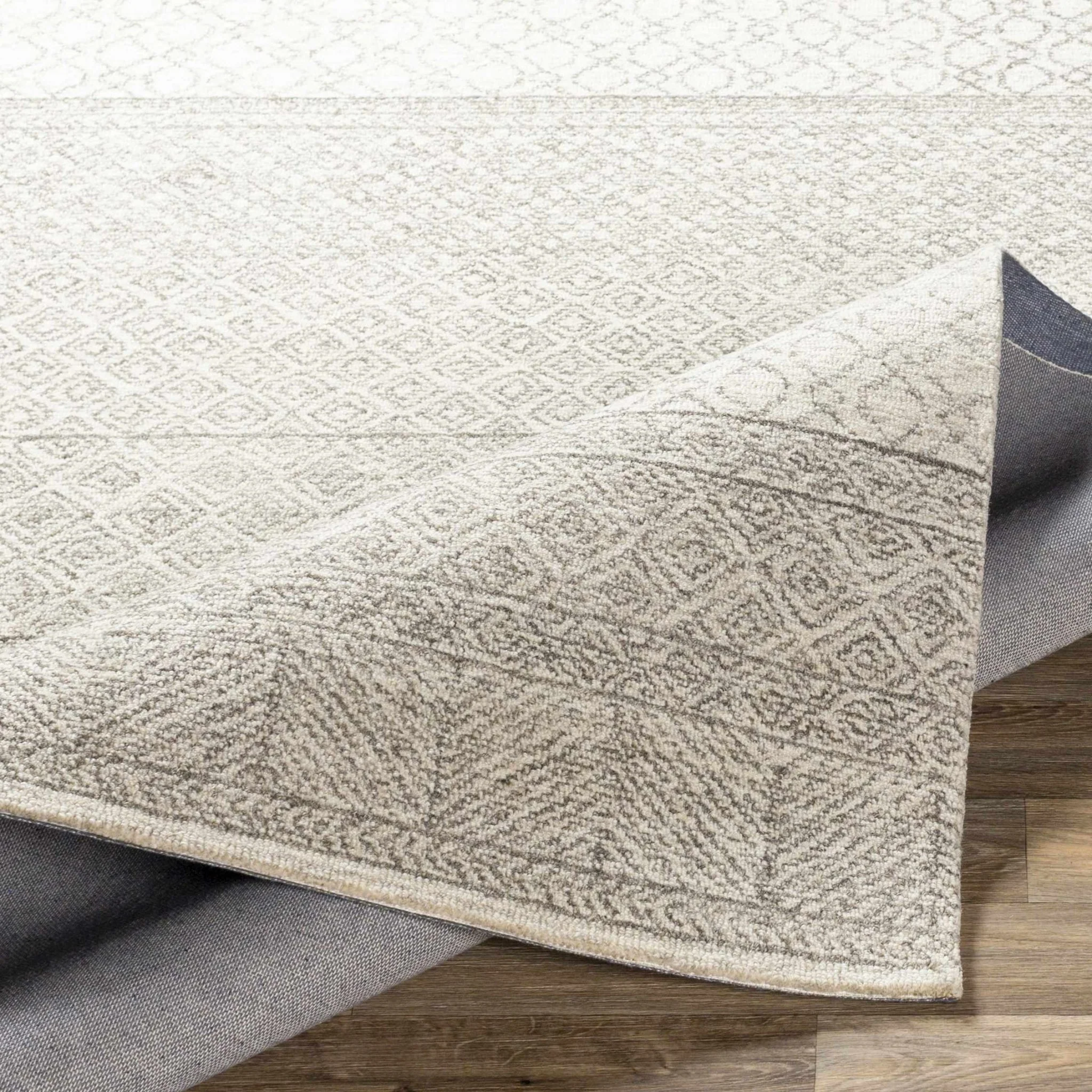 Tribal Look Ivory and Brown Geometrical Hand Tufted Wool Area Rug - Image 6