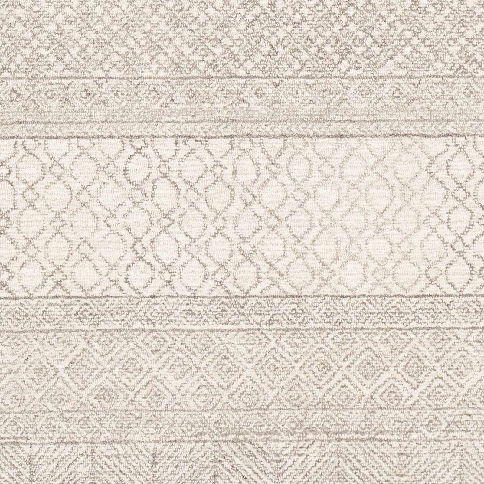 Tribal Look Ivory and Brown Geometrical Hand Tufted Wool Area Rug - Image 8