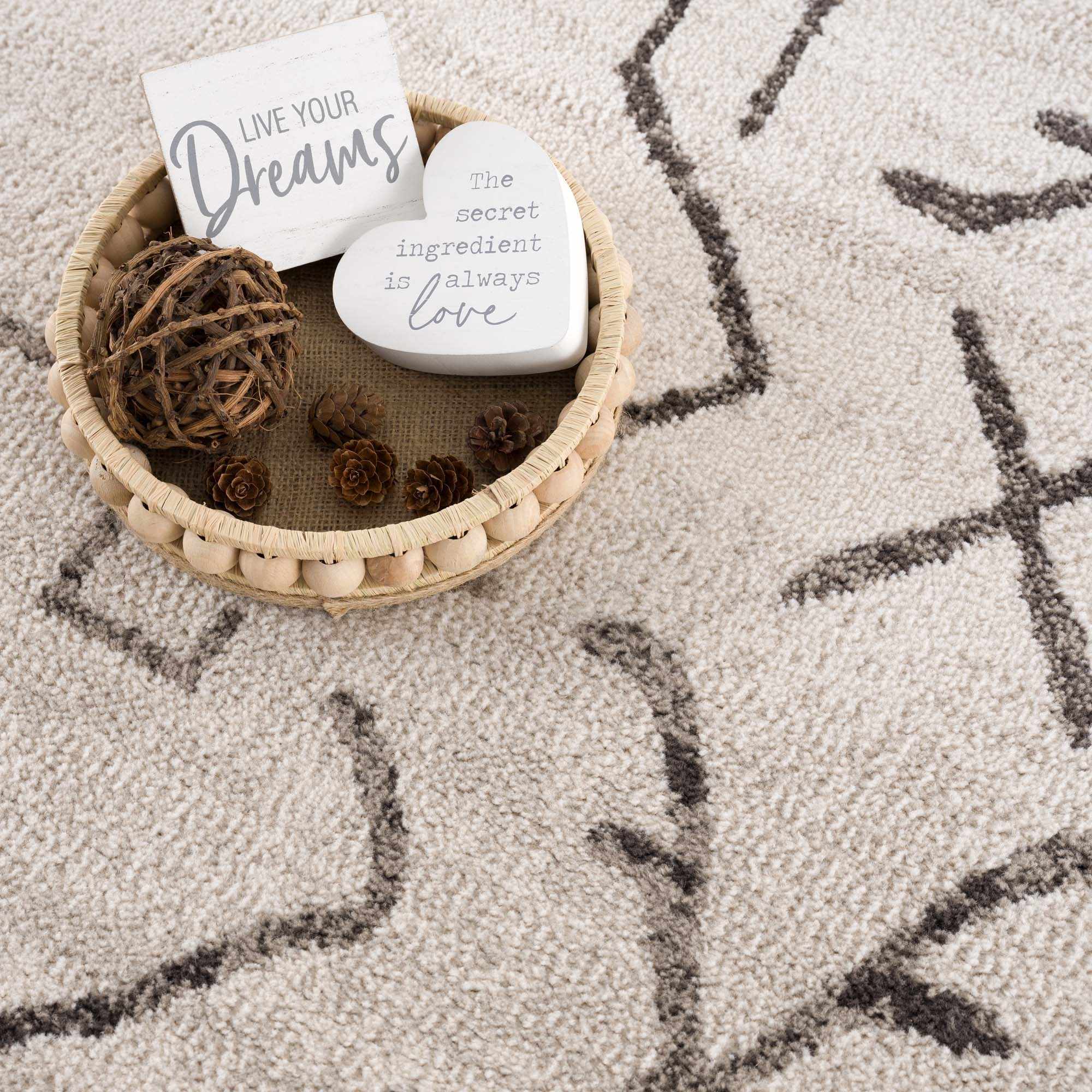 Tribal Design contemporary Light Peach and Charcoal Area Rug - Image 11