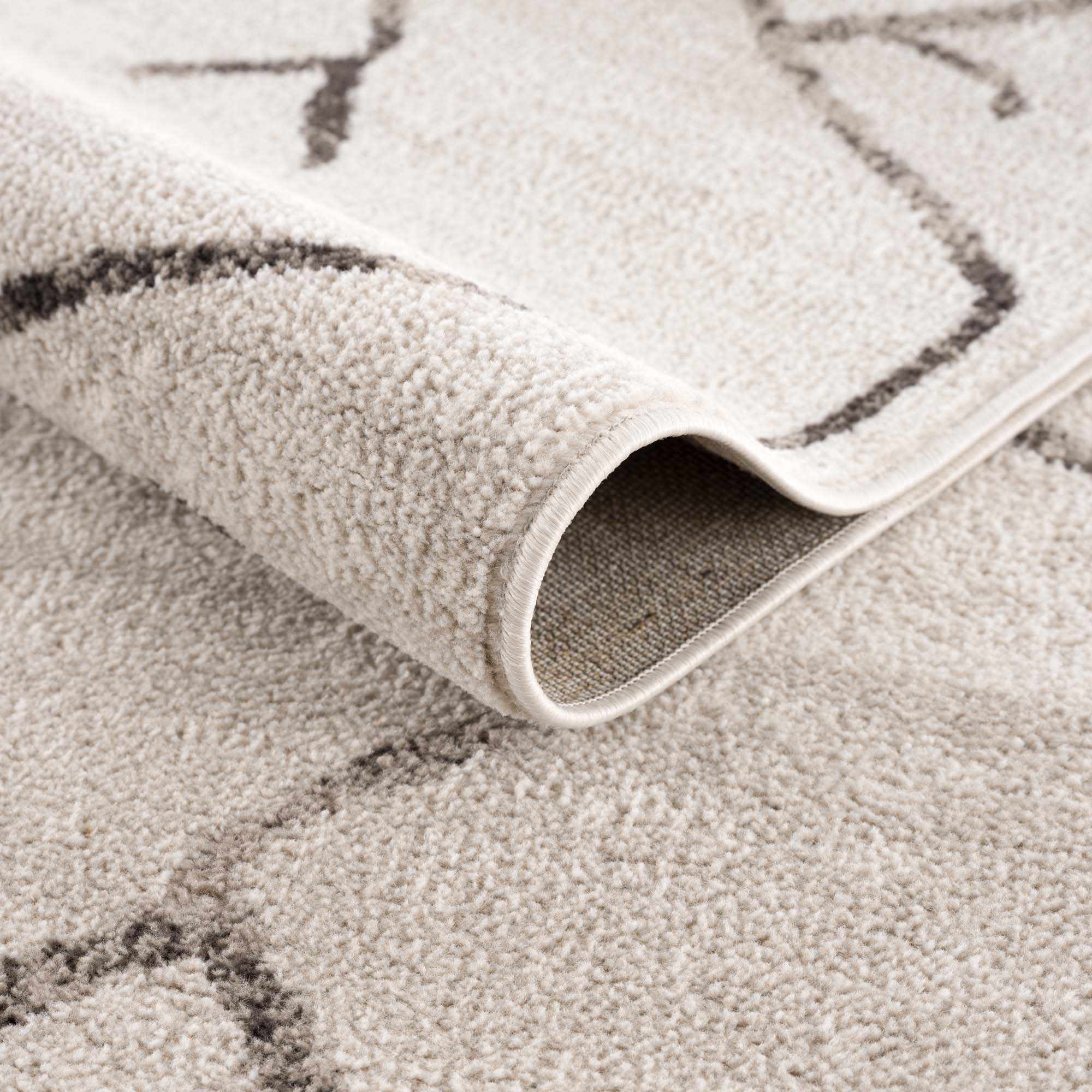 Tribal Design contemporary Light Peach and Charcoal Area Rug - Image 6