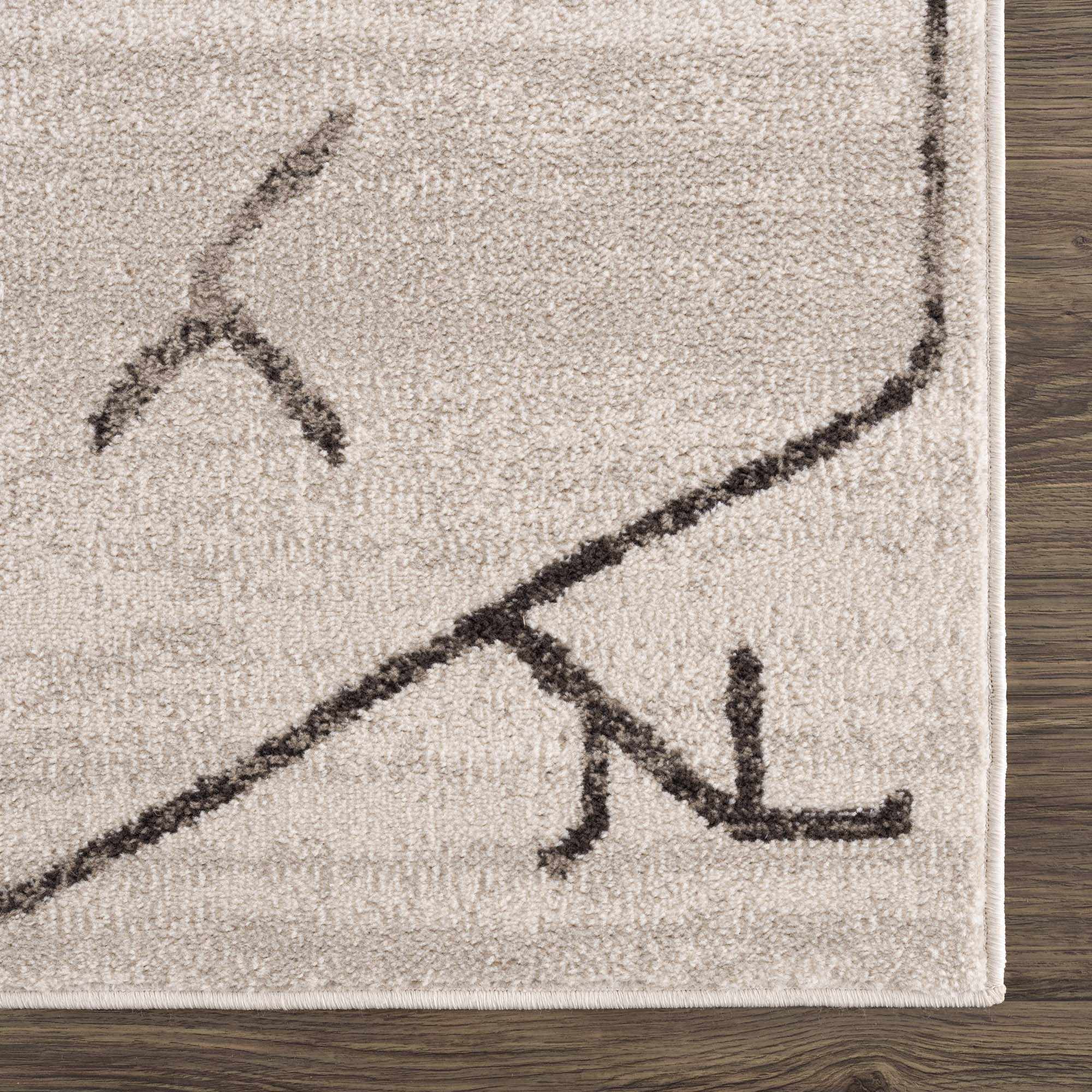 Tribal Design contemporary Light Peach and Charcoal Area Rug - Image 8