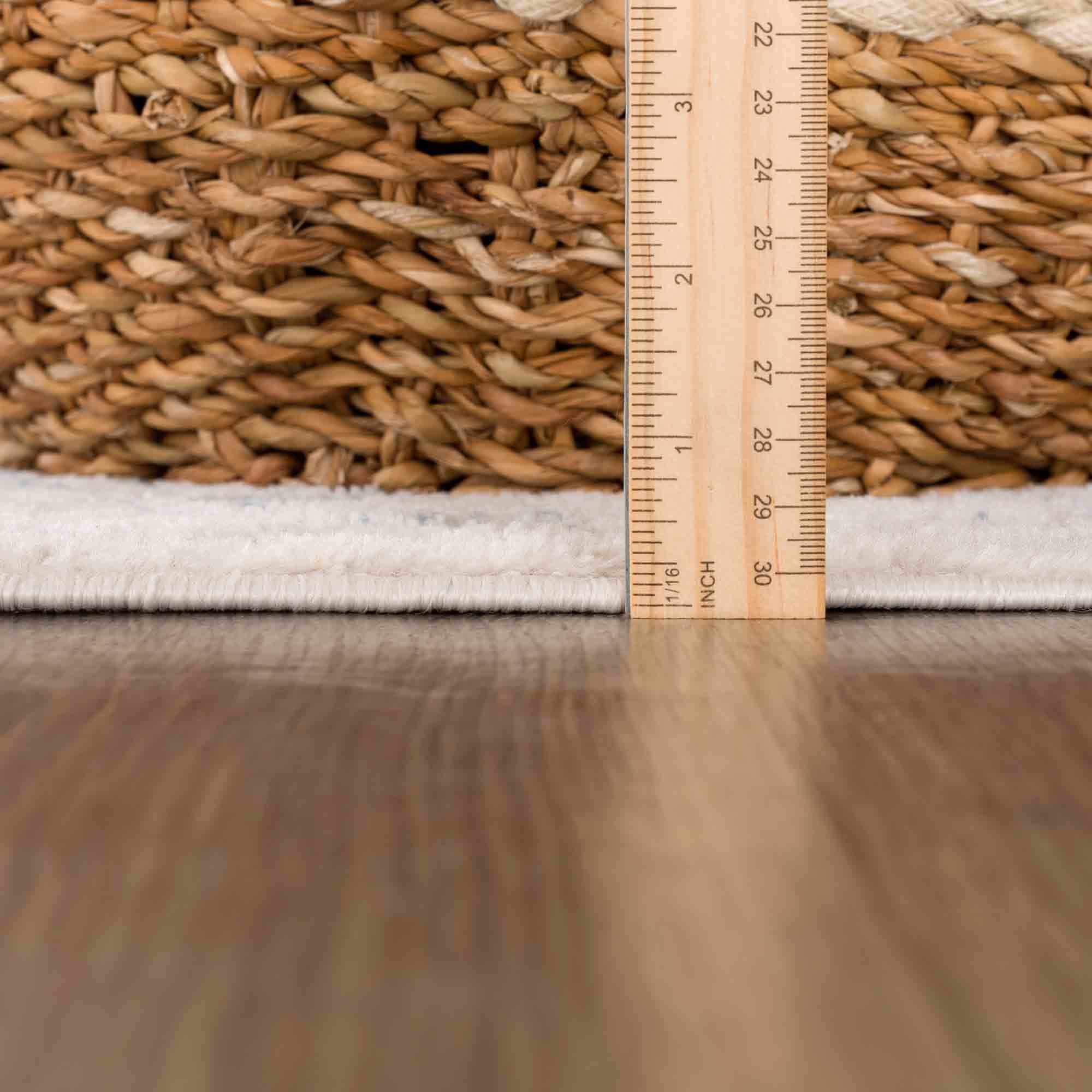 Tribal Design Light Peach and Teal Area Rug - Image 9