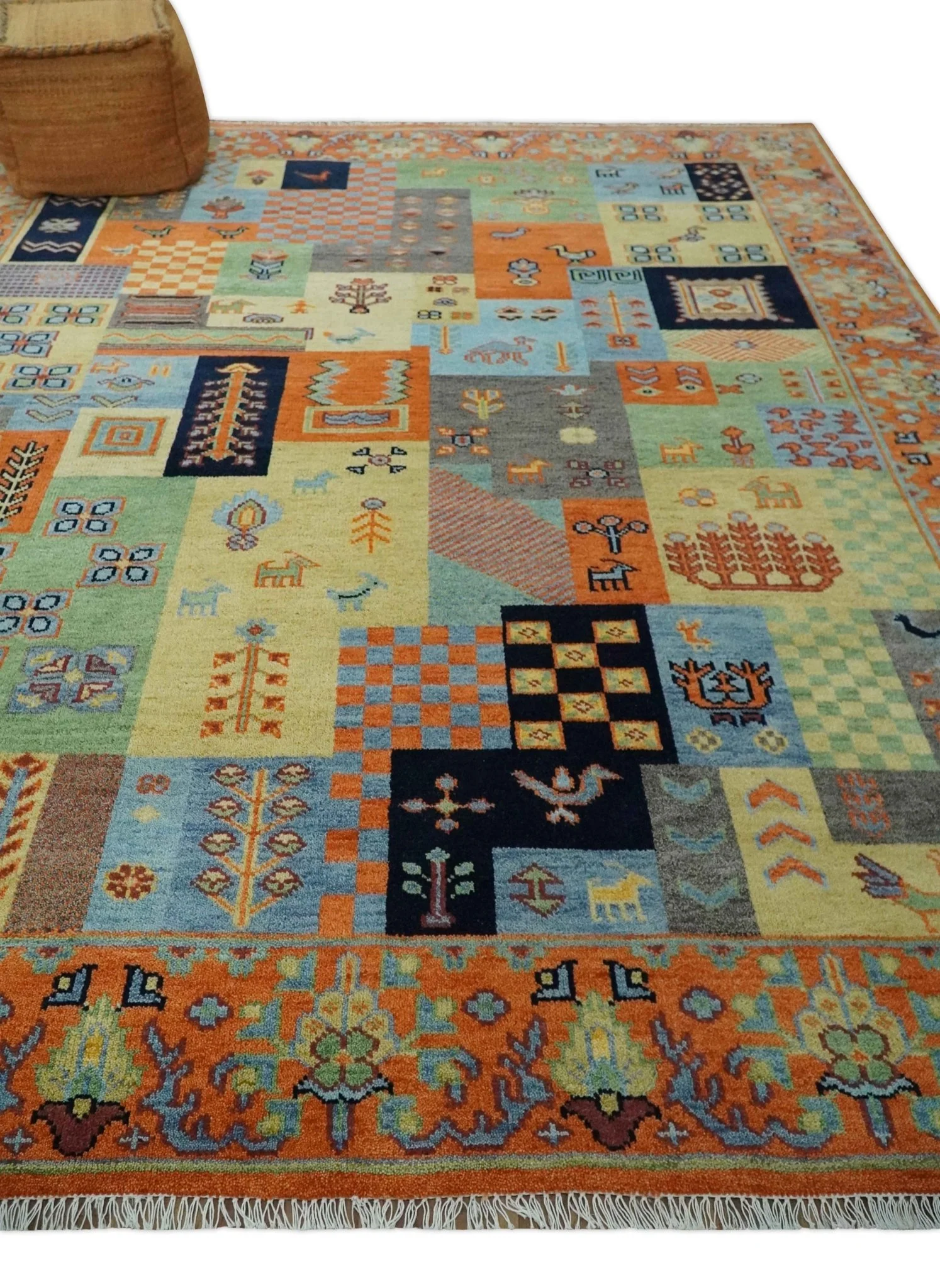 8x10 Antique Style Tribal Multi Color Hand knotted Traditional Wool Area Rug - Image 3