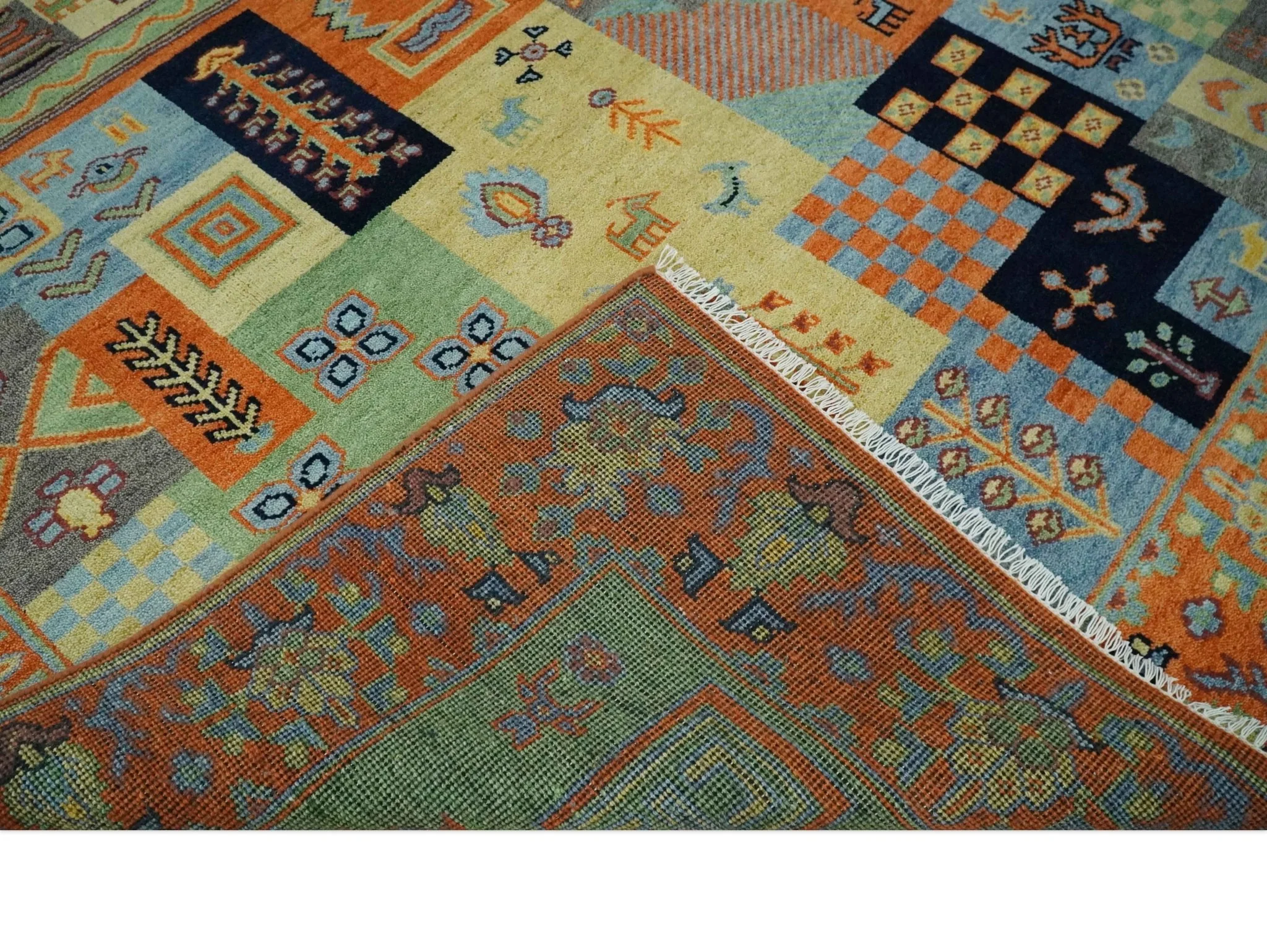 8x10 Antique Style Tribal Multi Color Hand knotted Traditional Wool Area Rug - Image 6
