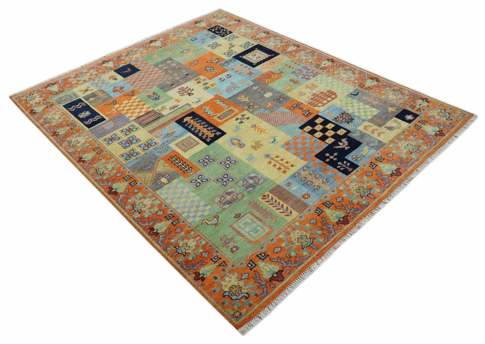 8x10 Antique Style Tribal Multi Color Hand knotted Traditional Wool Area Rug - Image 9