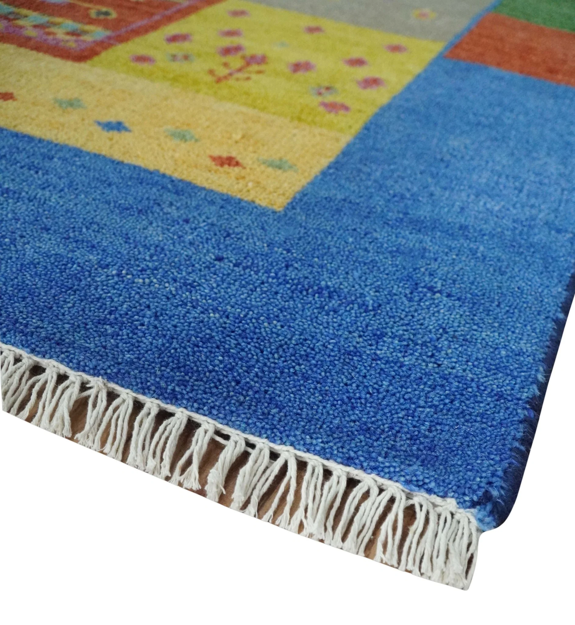 Hand knotted Traditional Multi color Antique Tribal Style Gabbeh Design Wool Area Rug - Image 5