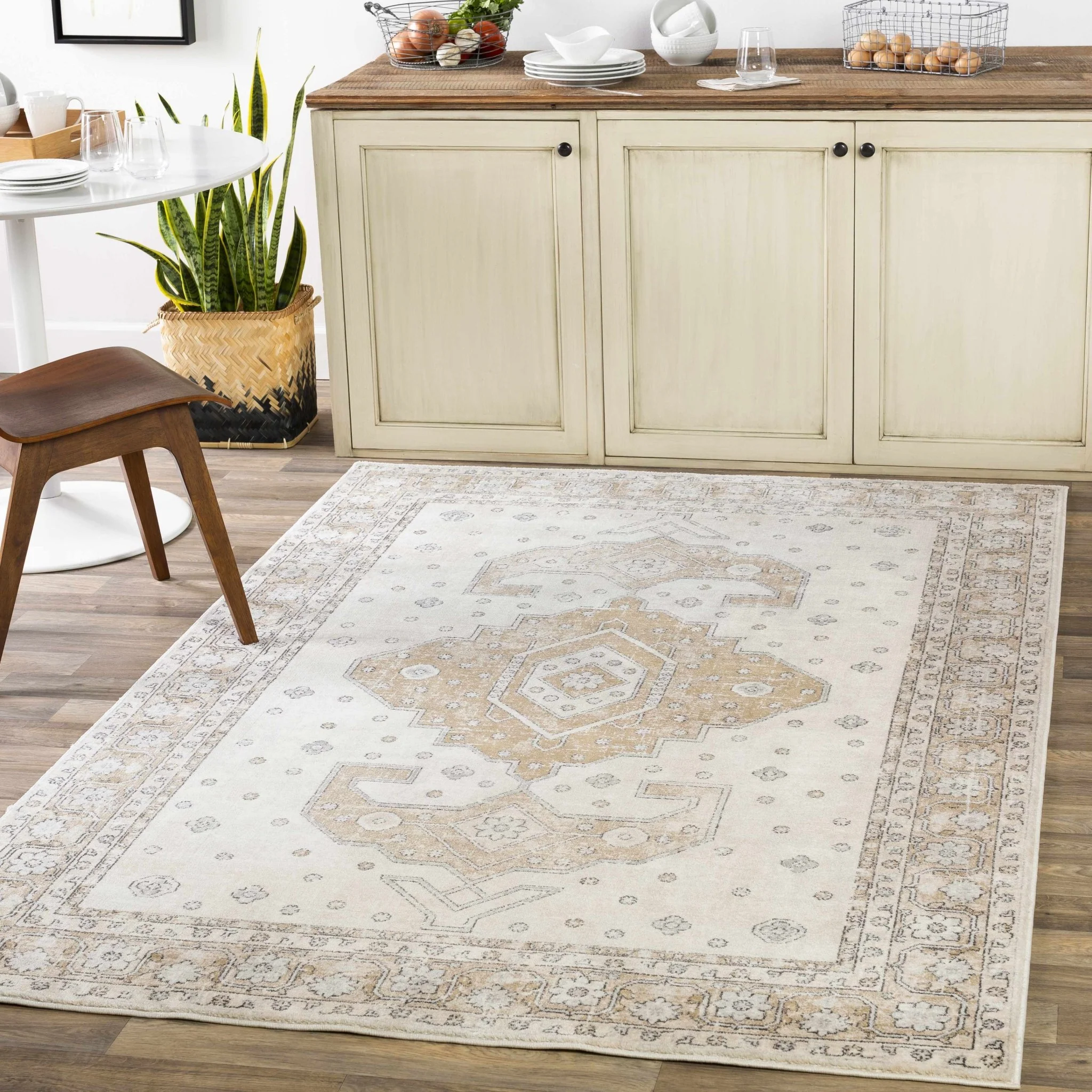 Traditional Turkish Design Beige, Brown, Gray, Sliver and Charcoal Medium pile Area rug - Image 4