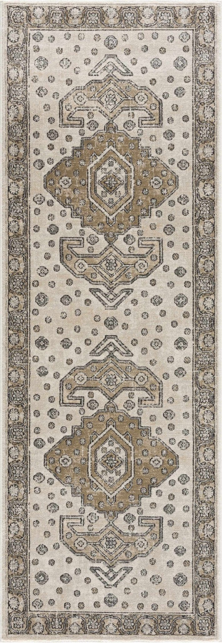 Traditional Turkish Design Beige, Brown, Gray, Sliver and Charcoal Medium pile Area rug - Image 5