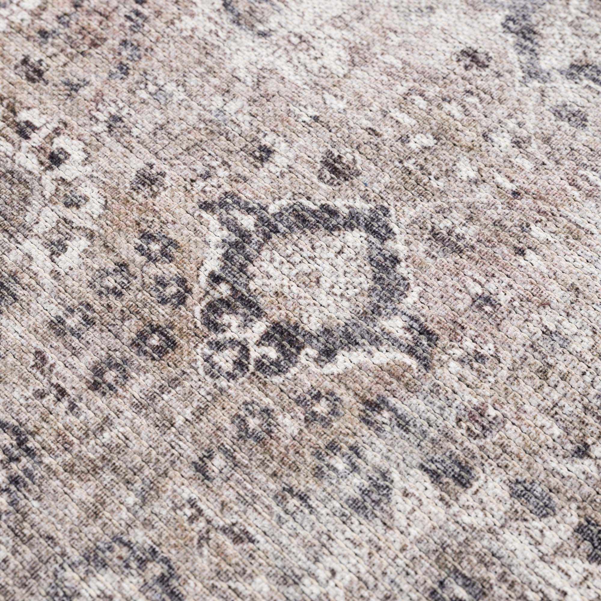 Traditional Turkish Floral Ivory, Brown and Charcoal Multi Size Machine Washable  Rug - Image 30