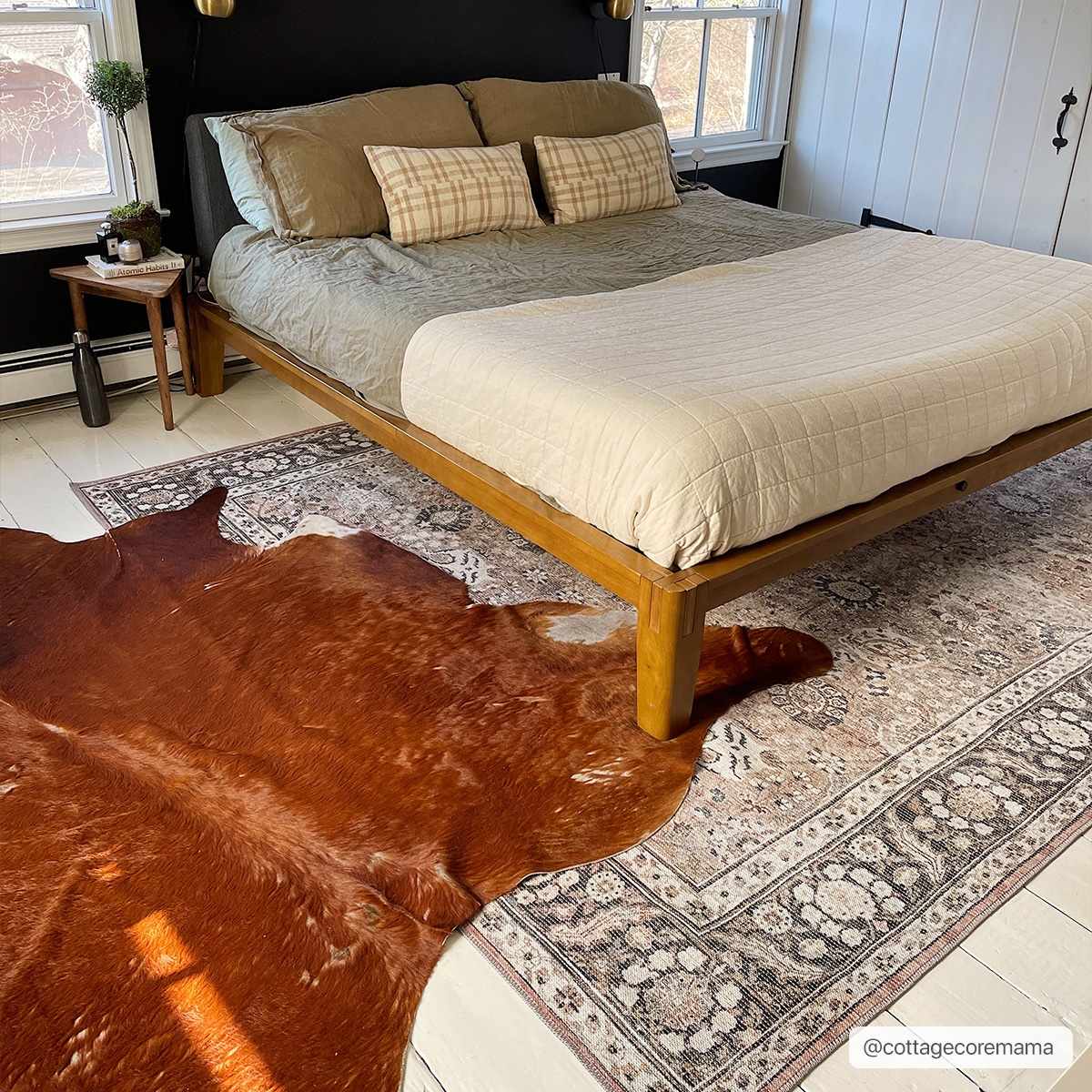 Traditional Turkish Floral Ivory, Brown and Charcoal Multi Size Machine Washable  Rug - Image 5