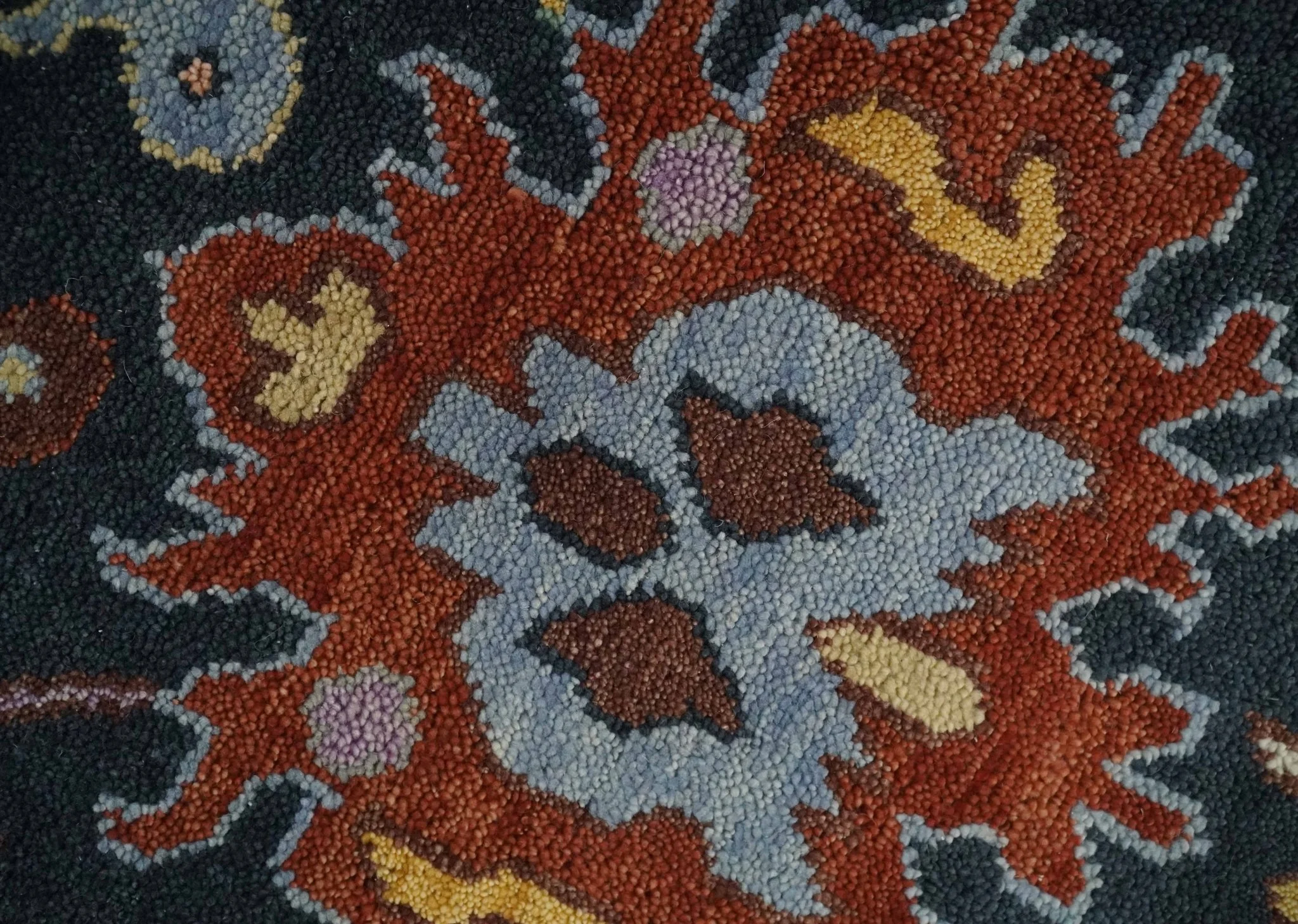 9x12 Hand Knotted Charcoal and Rust Traditional Persian Oushak Wool Rug | TRDCP732912 - Image 4