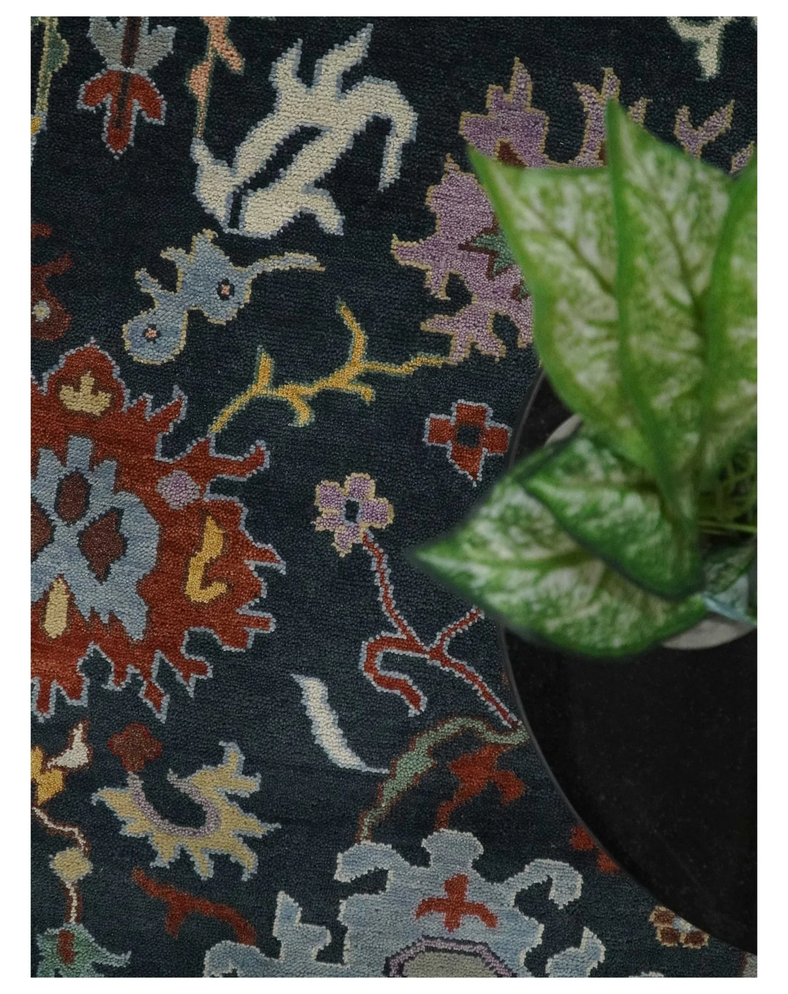 9x12 Hand Knotted Charcoal and Rust Traditional Persian Oushak Wool Rug | TRDCP732912 - Image 6