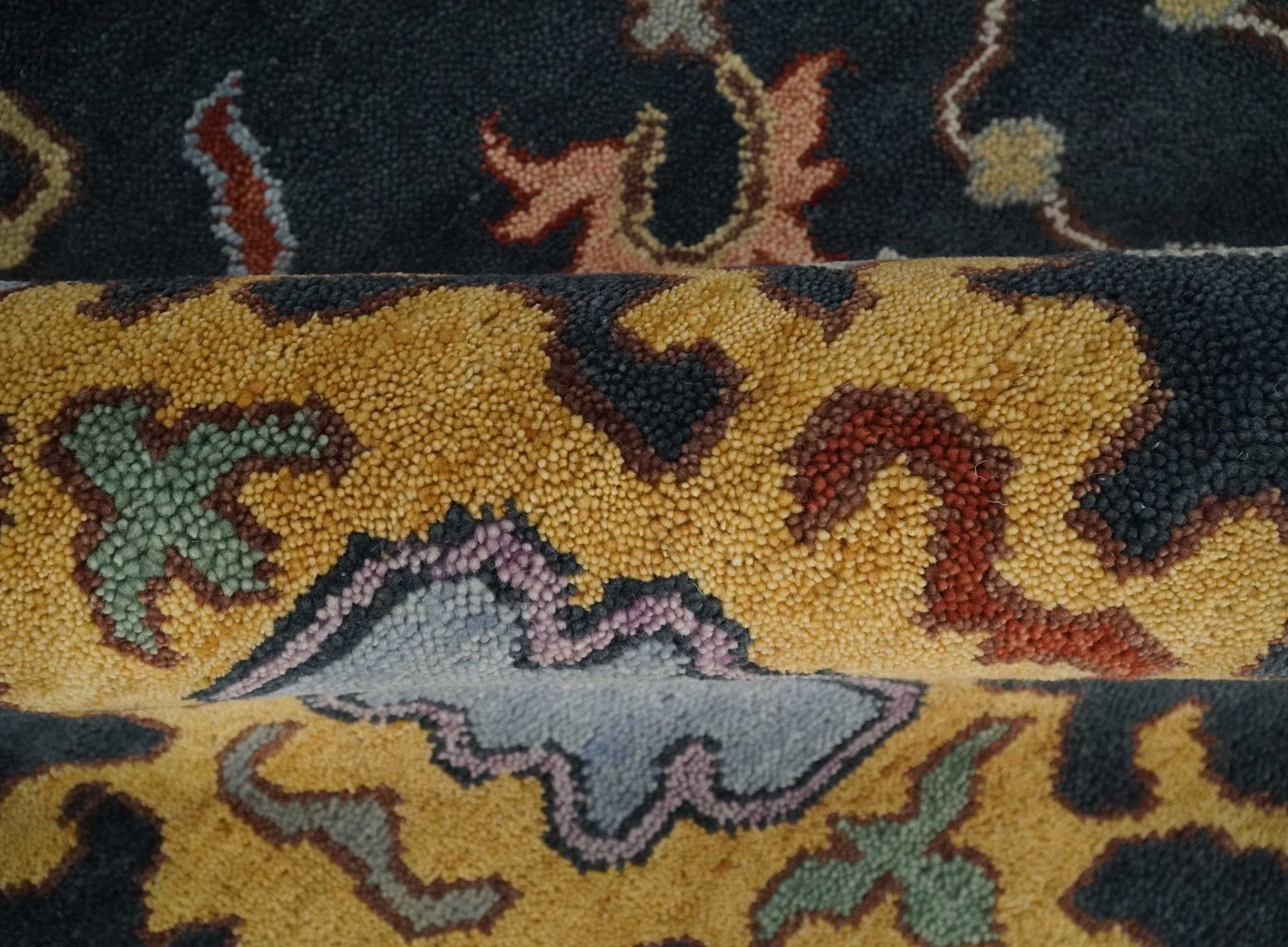 9x12 Hand Knotted Charcoal and Rust Traditional Persian Oushak Wool Rug | TRDCP732912 - Image 8