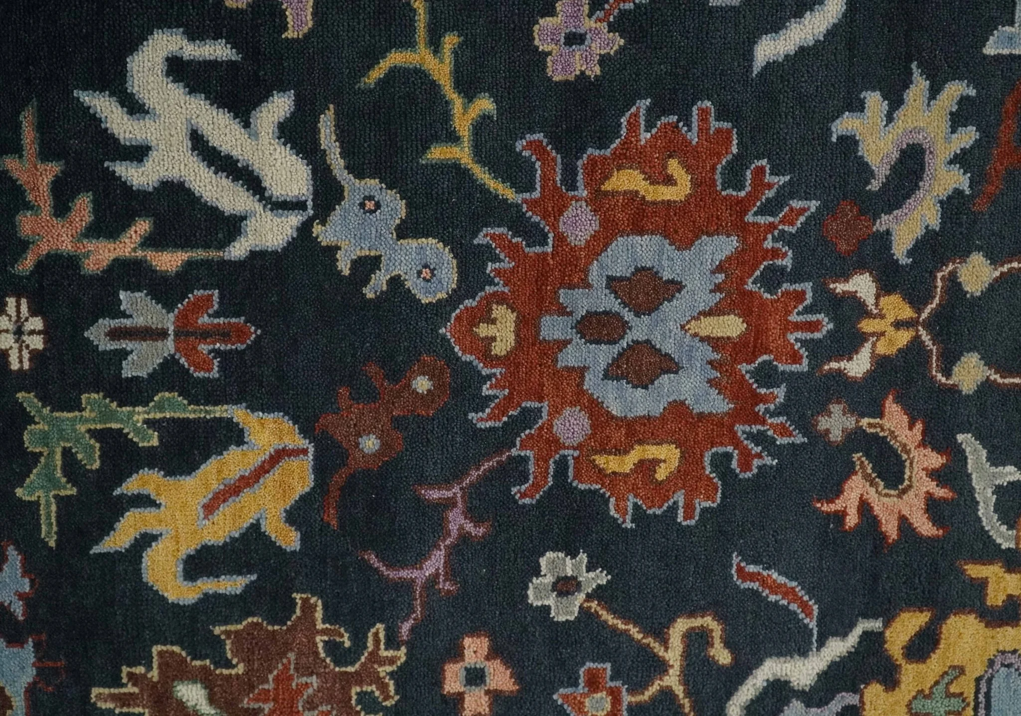 9x12 Hand Knotted Charcoal and Rust Traditional Persian Oushak Wool Rug | TRDCP732912 - Image 9