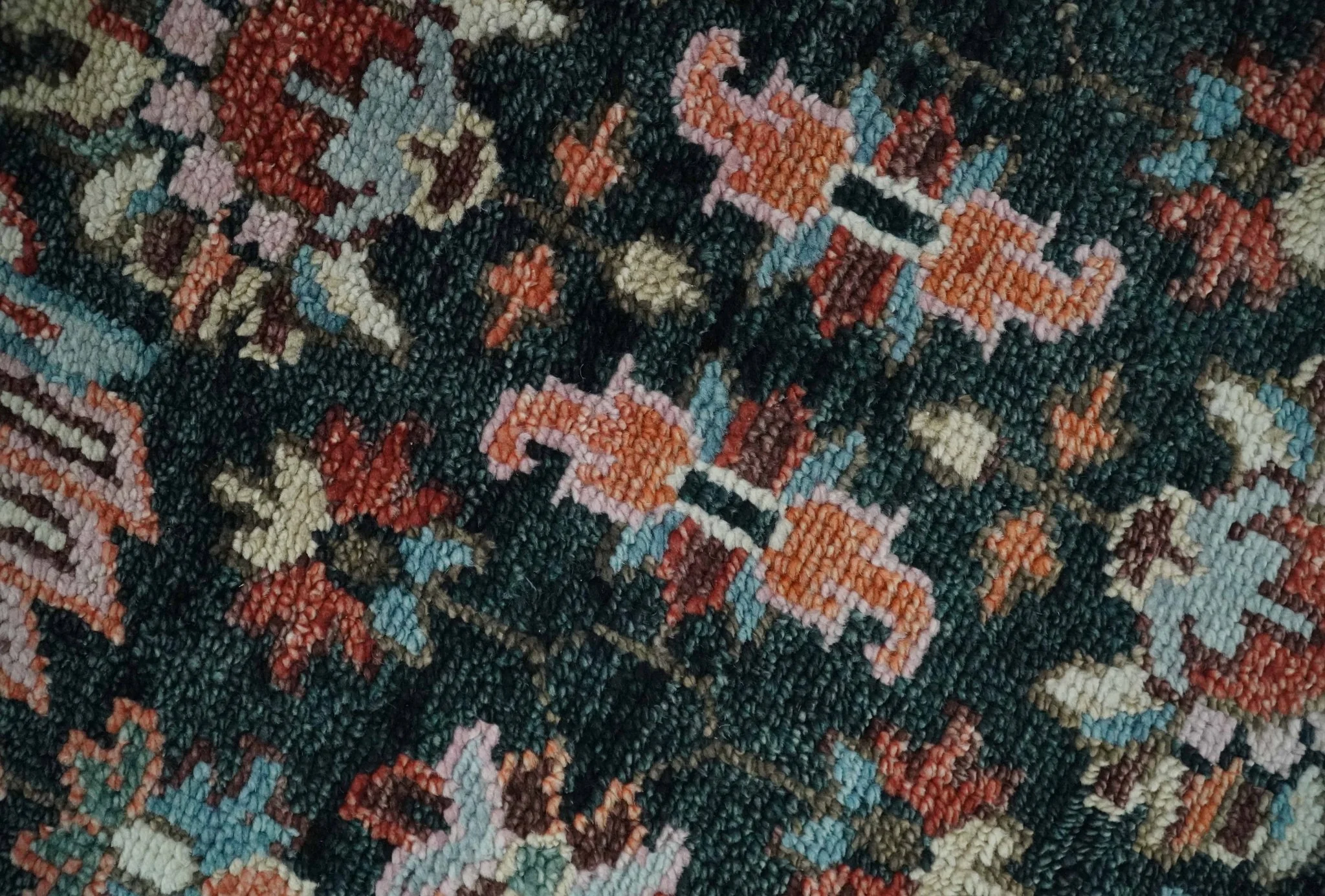 Custom Made Hand Knotted Black and Rust Traditional Oushak Wool Area Rug - Image 4